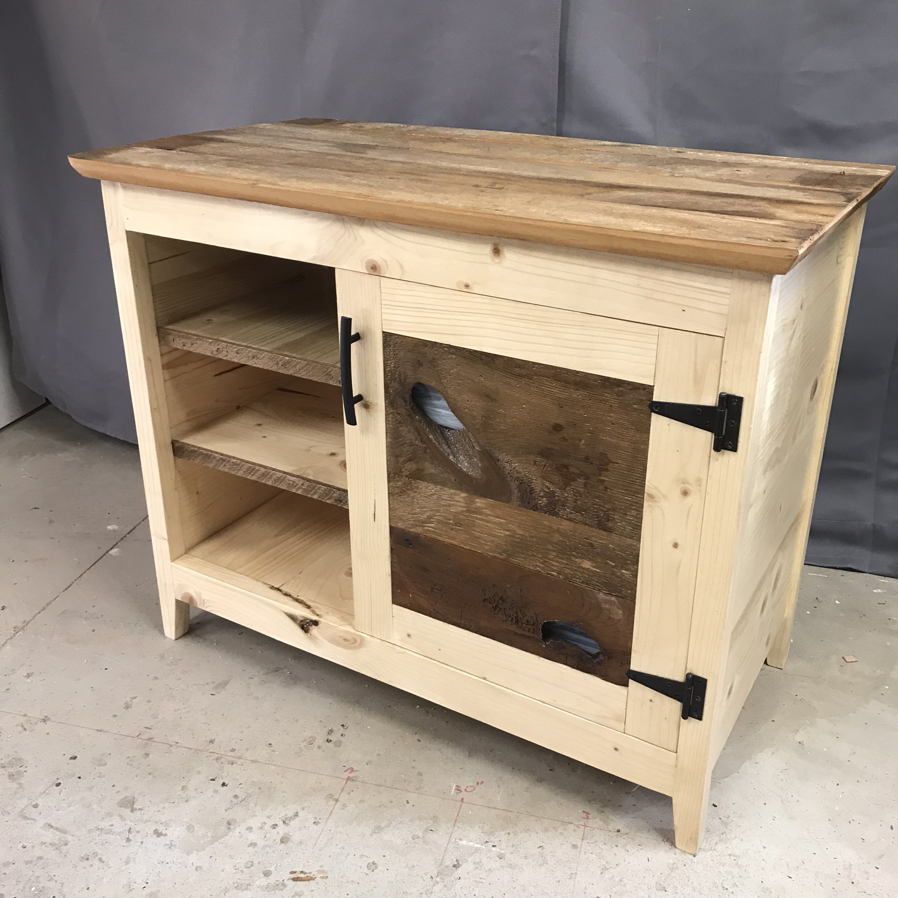 Spruce and barn wood cabinet