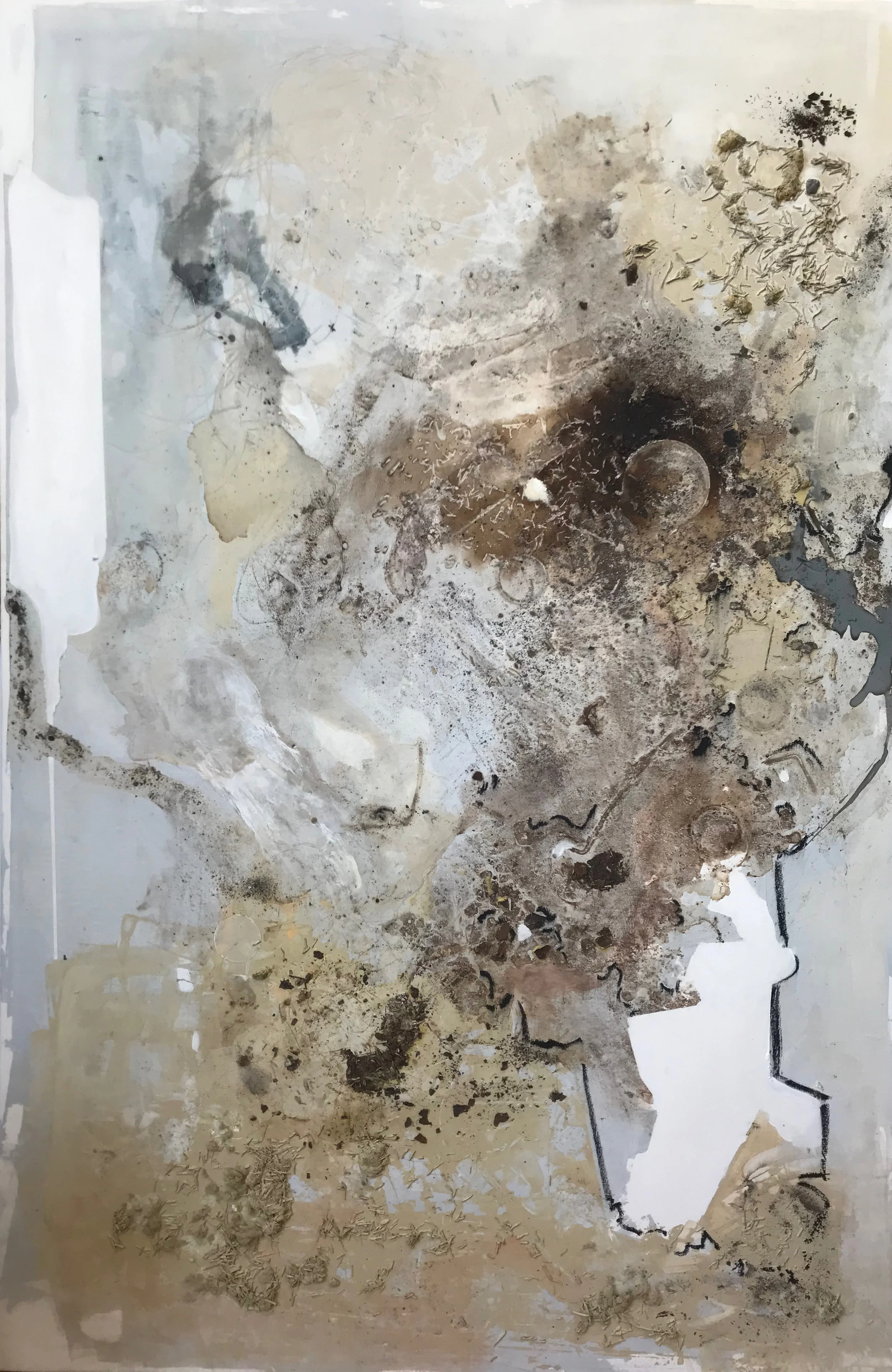 Küf #1 , 2019 mixed media on canvas 72 x 50 inches