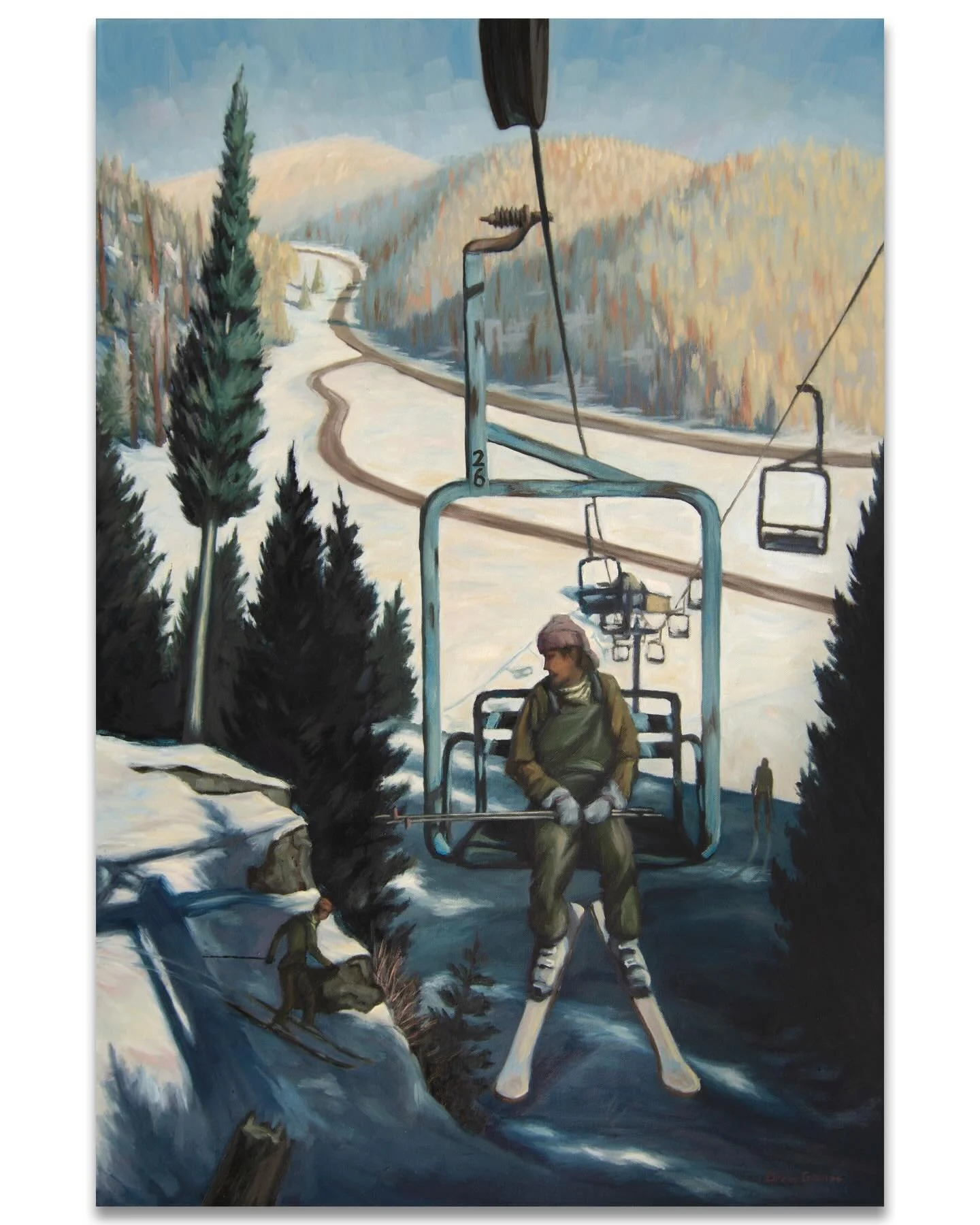 The Ride Up, Ski Cloudcroft; oil, 24x36in. I hope we get some snow this season to make this vision a reality.
.
.
#newmexicoartist #skinewmexico #cloudcroft #skiing #oilpainting