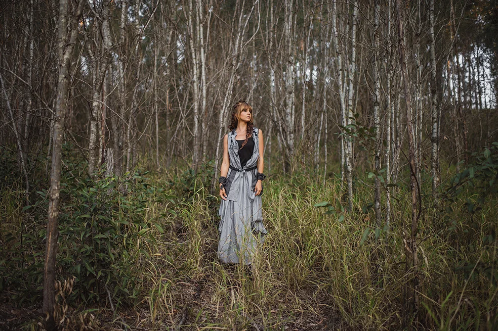 Bela vest, Willow skirt & Nasturtium top