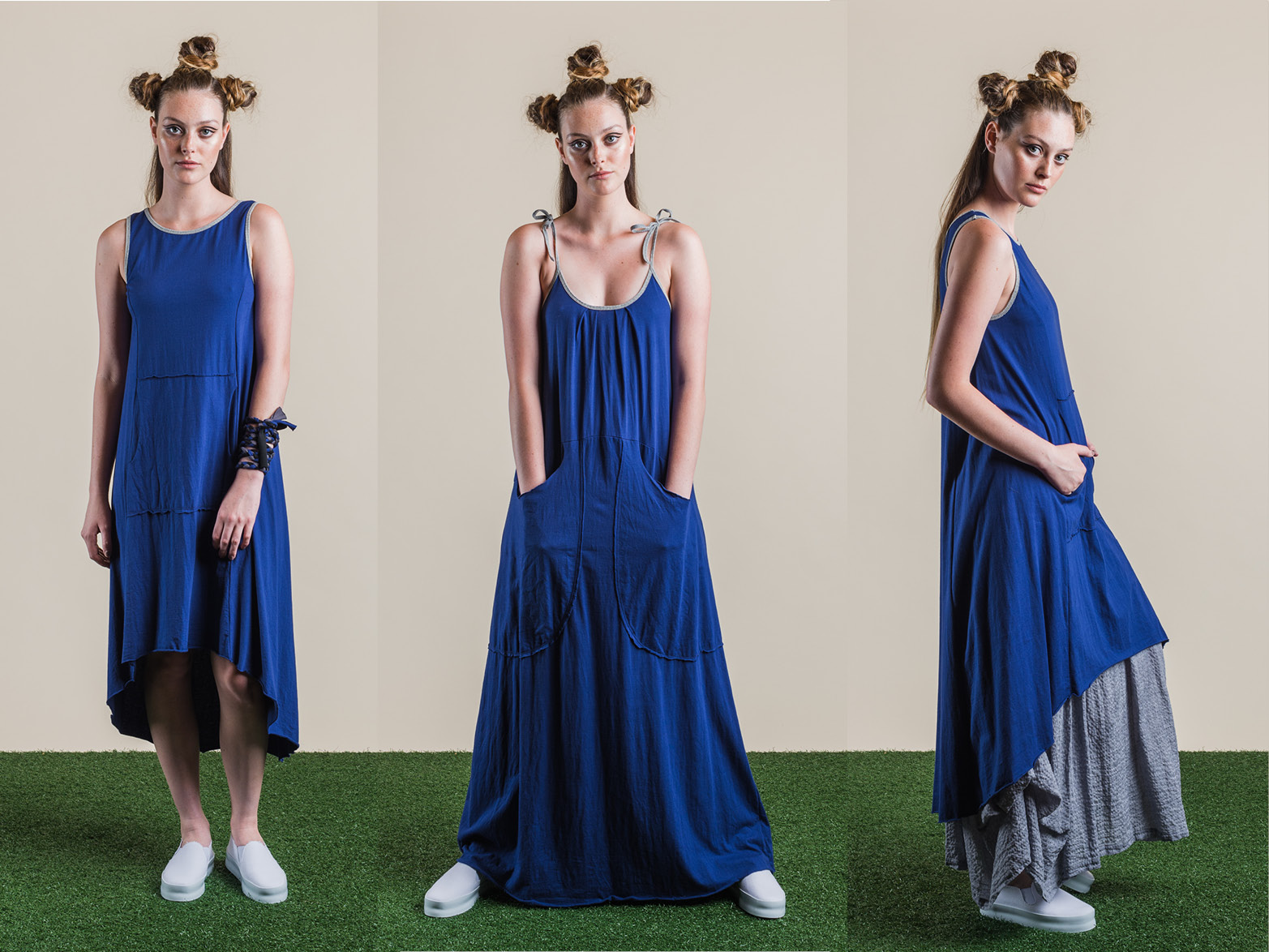 LEFT: BLYTHE DRESS MIDDLE: BRIANA MAXI DRESS RIGHT: BLYTHE DRESS + WILLOW SKIRT