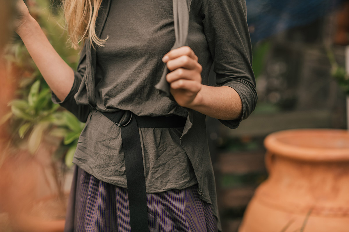 SLANT TOP, ESTER CARDI, WILLOW SKIRT & ELASTIC BELT