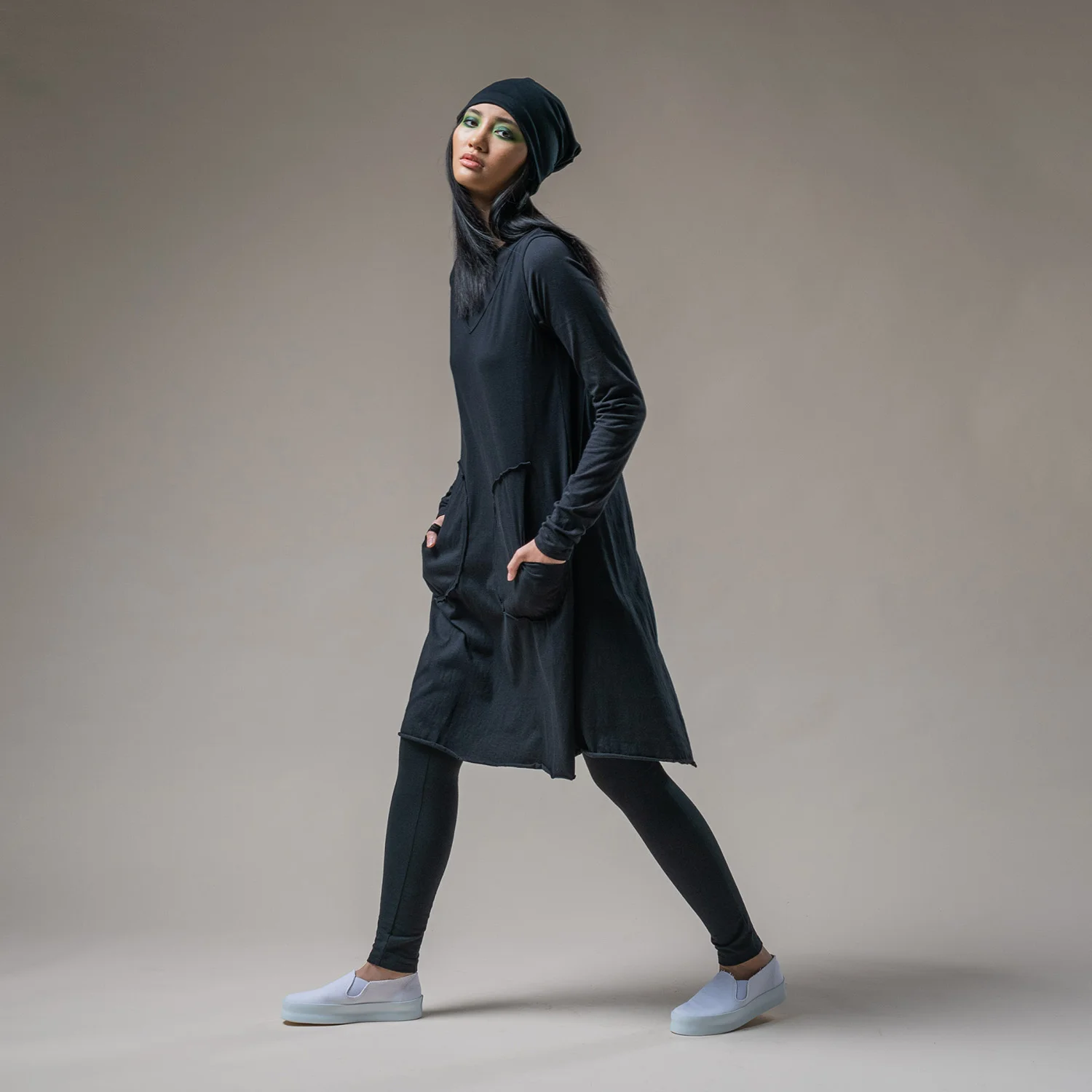 Dawn top, Rose dress, Slouch beanie + Lara long legging