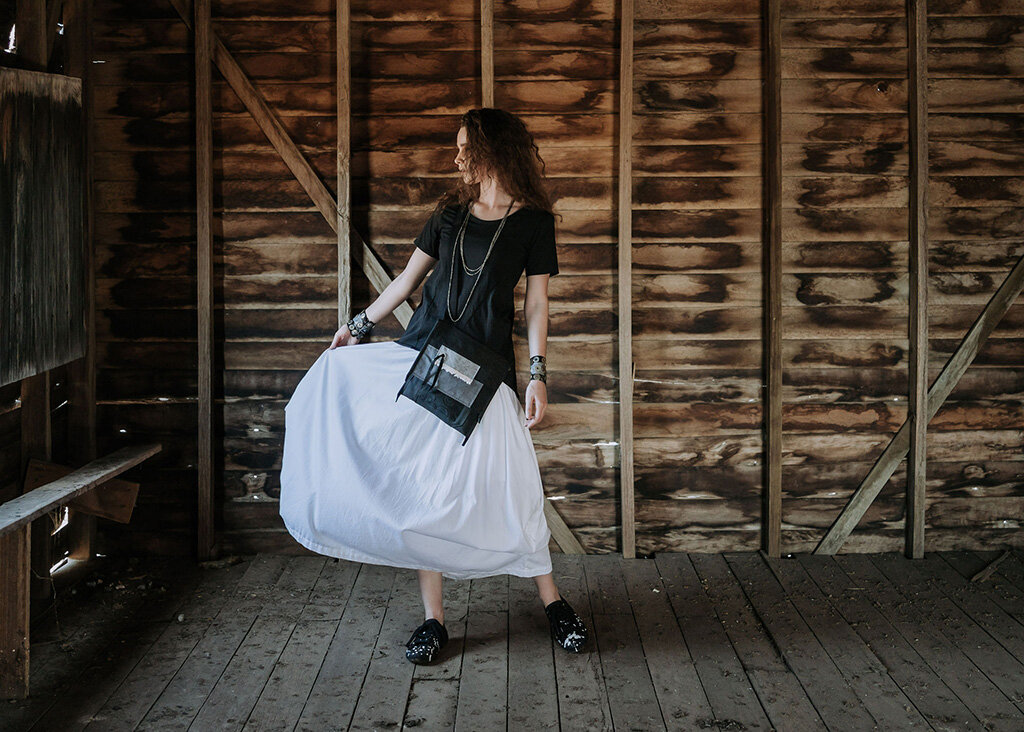 Alana tee + Willow skirt + East bag