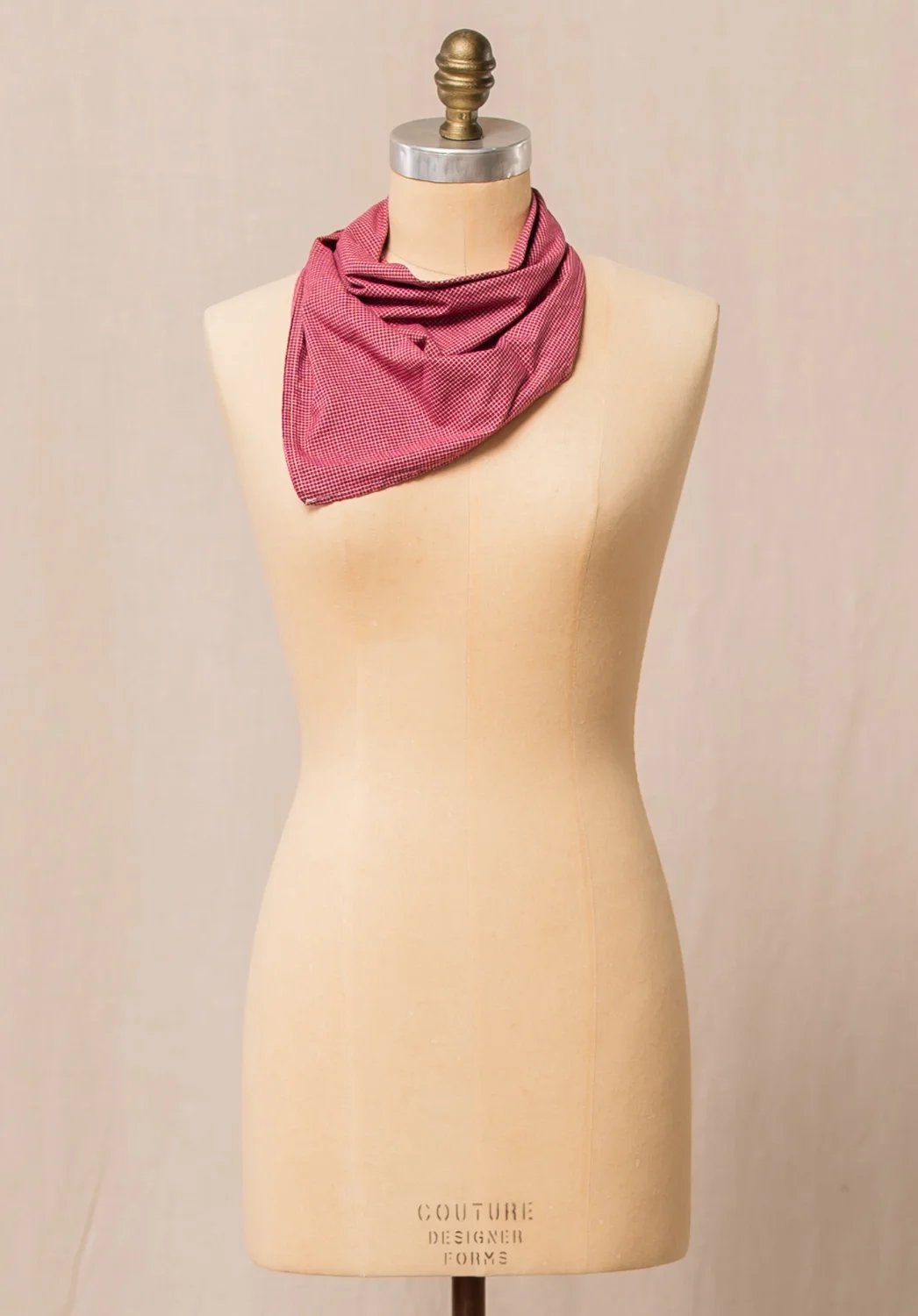 Red Mini Check Bandana