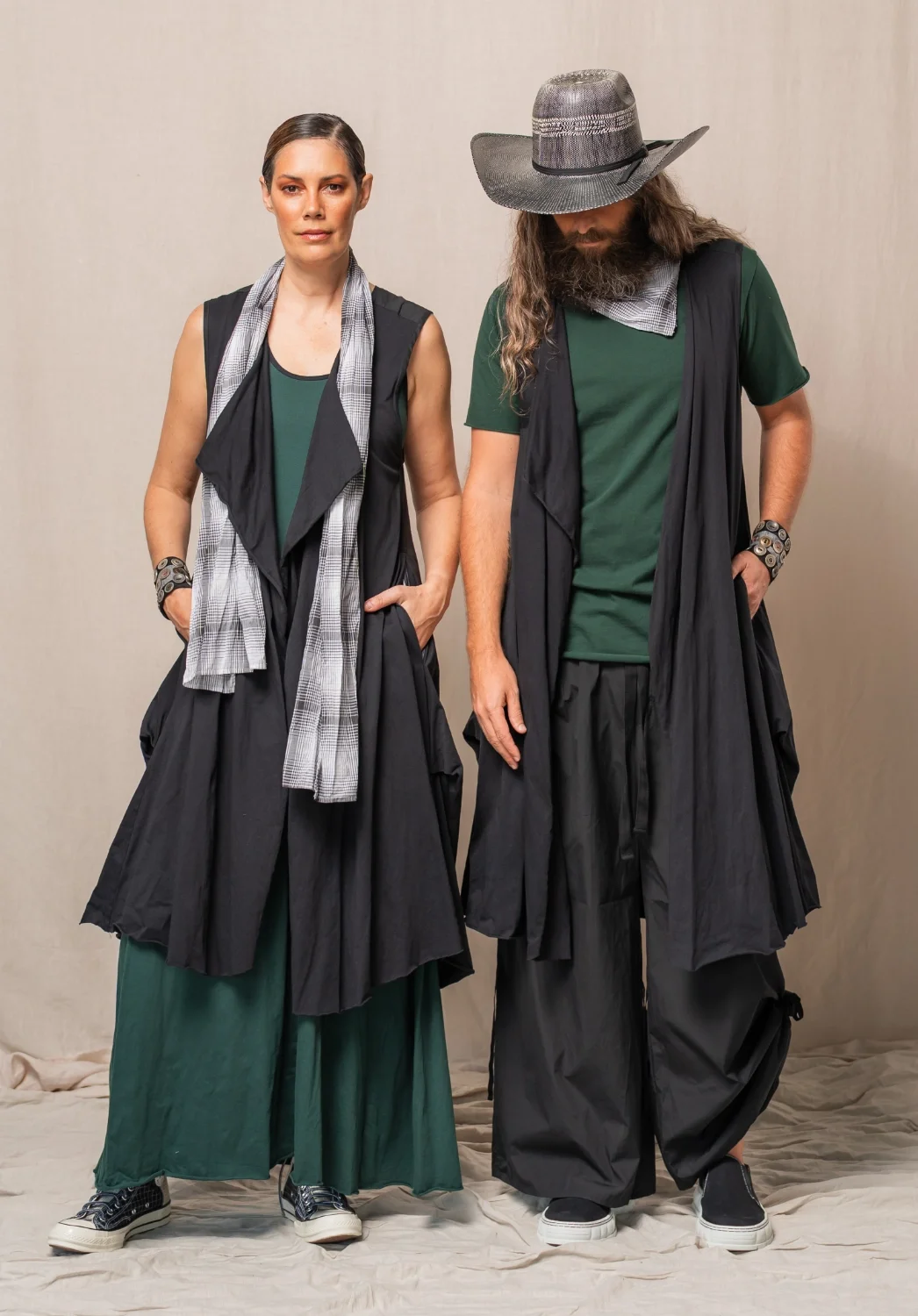 Wanderer Vests - Abby Maxi - Rider Scarf - Bandsome Tee - Ada Pants - Rider Bandana