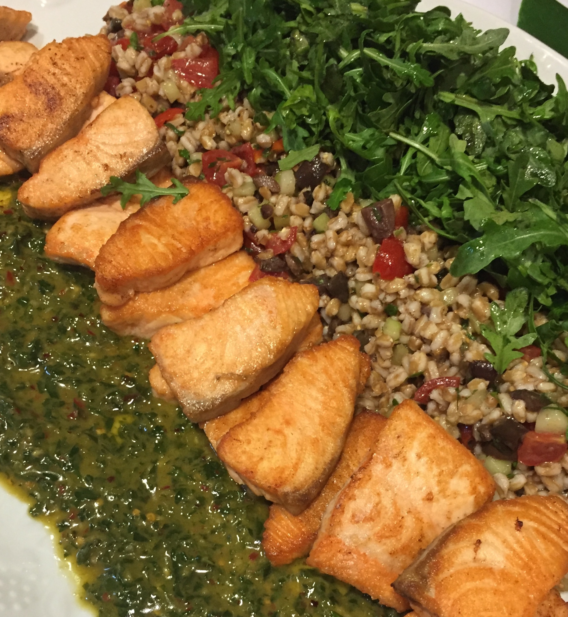 Salmon with Herb Chimichurri & Farro Salad