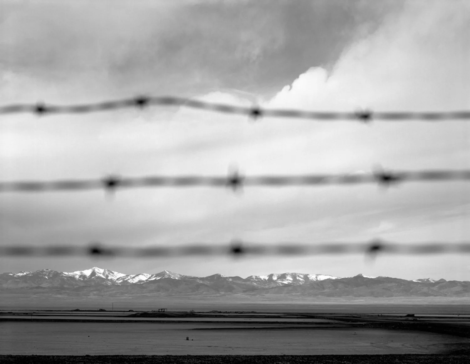 Goshute Mountains from the perimeter of South Base, Wendover