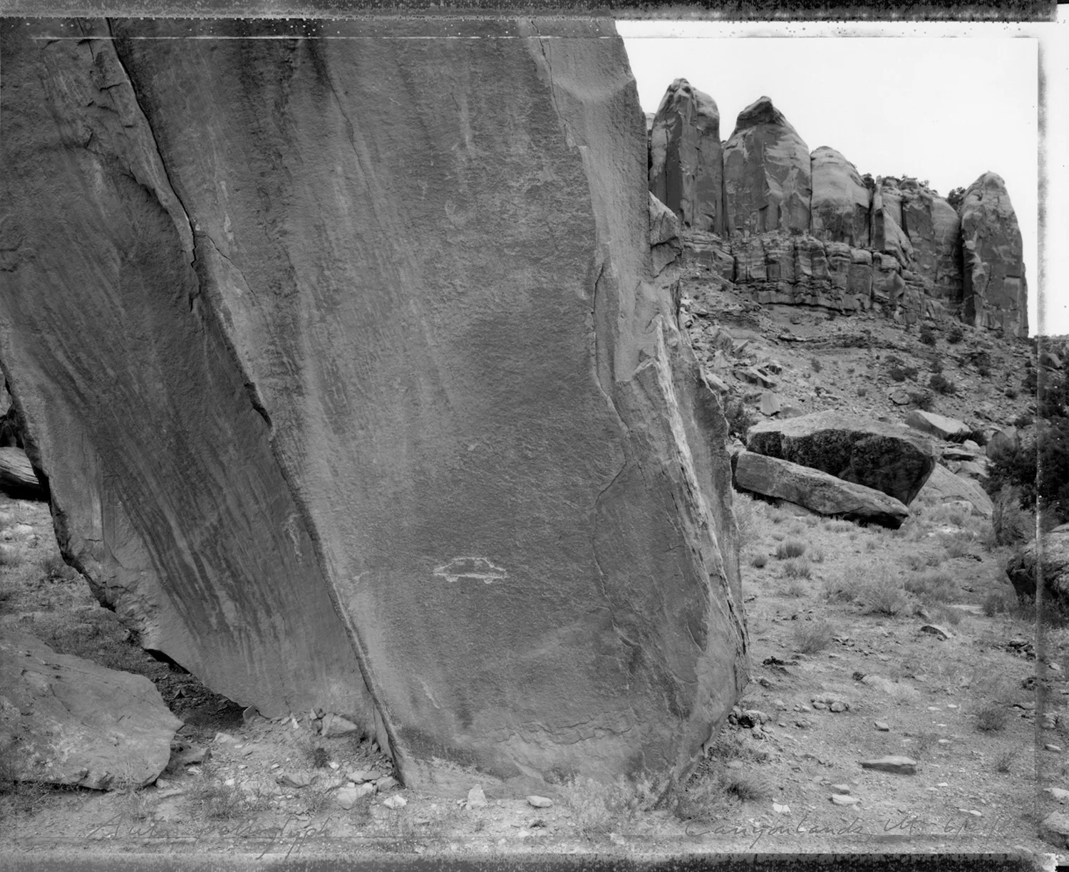 Auto petroglyph, Canyonlands, Utah, 1989