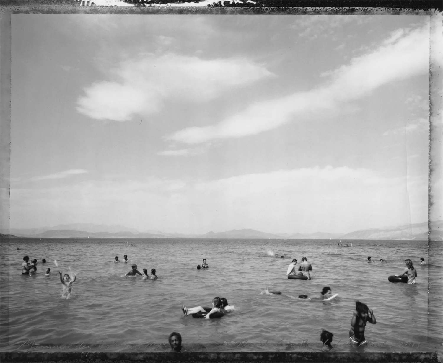 Memorial Day Bathers, 107°, Boulder City Beach, Lake Mead, Nevada, 1983