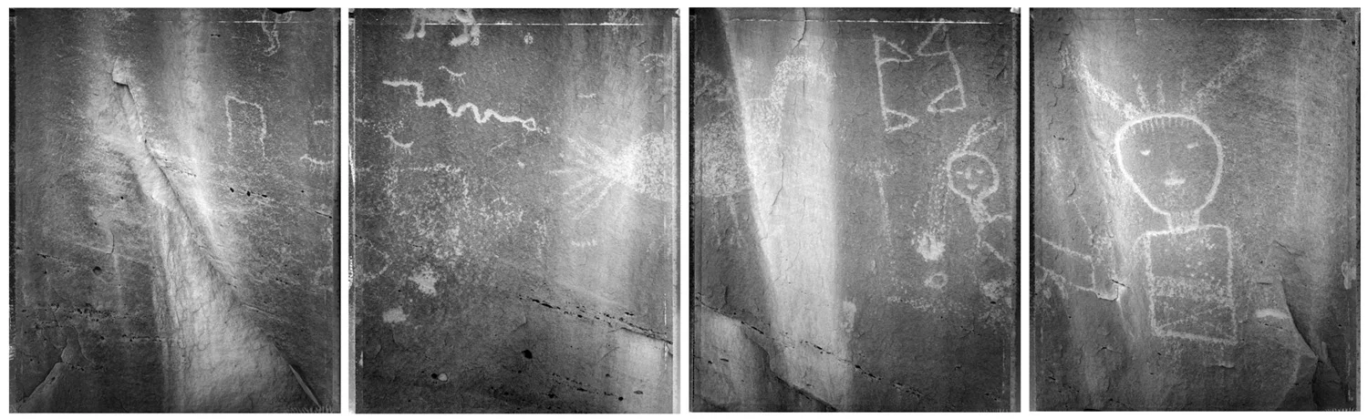 Petroglyph figures in Upper Crow Canyon, New Mexico, 1987
