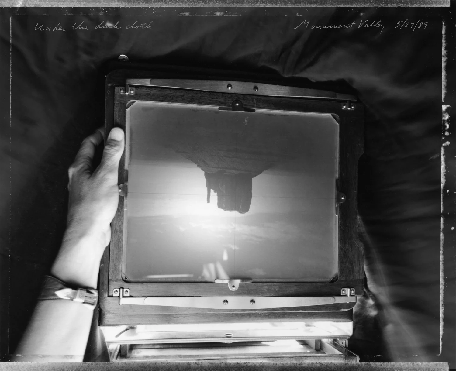 Under the dark cloth, Monument Valley, 1989