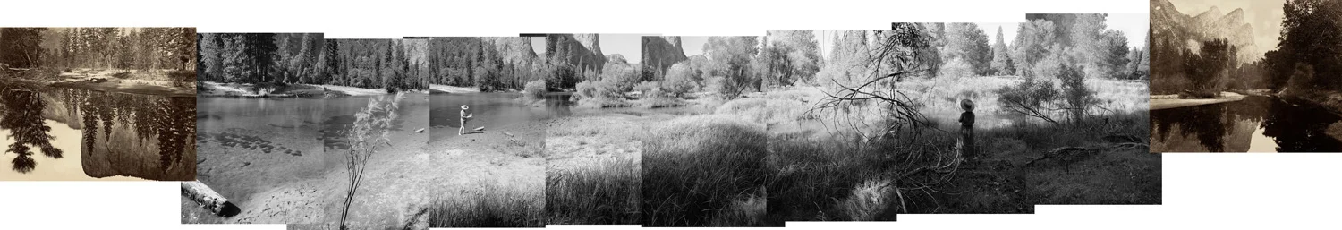Panorama of a ghost river, made over 100 meters and two days beginning and ending with Muybridge's mammoth plates No. 11 and No. 12