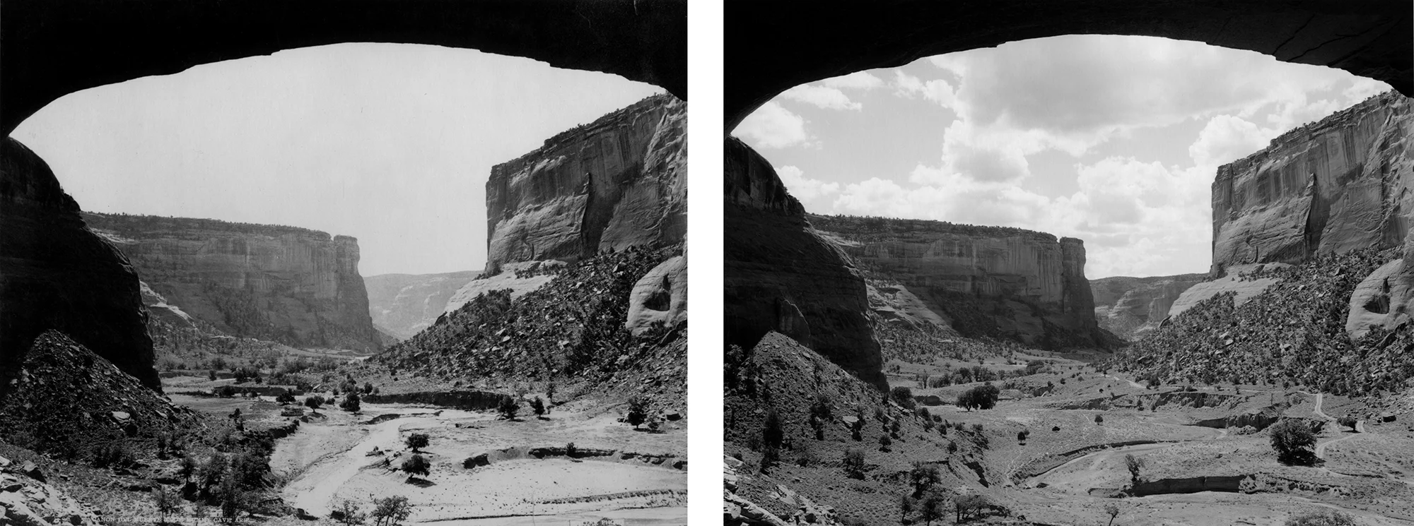 LEFT: J.K. Hillers, Cañon del Muerto from Mummy Cave, N.D. RIGHT: Mark Klett for the Rephotographic Survey Project, Canyon del Muerto, Canyon de Chelly National Monument, AZ, 1978