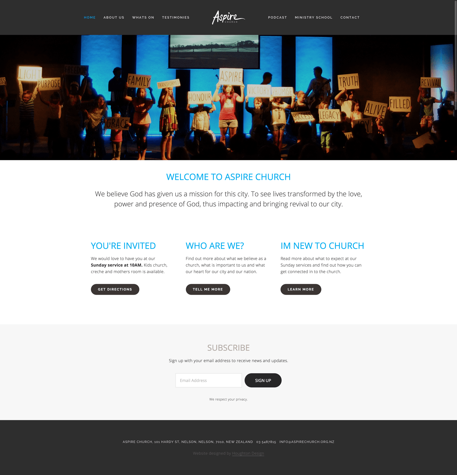 Squarespace website for Aspire Church