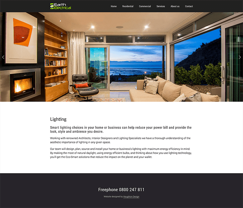 Earth Electrical - Lighting page