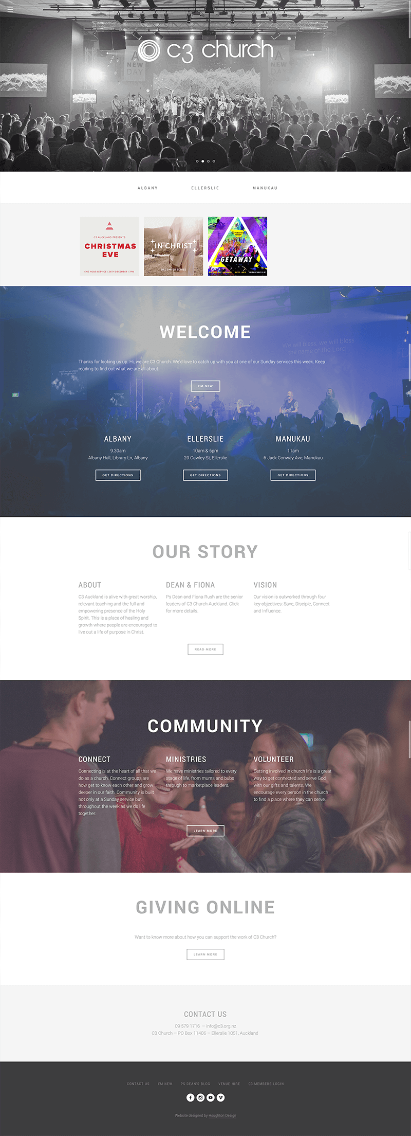 Squarespace website for C3 Church Auckland