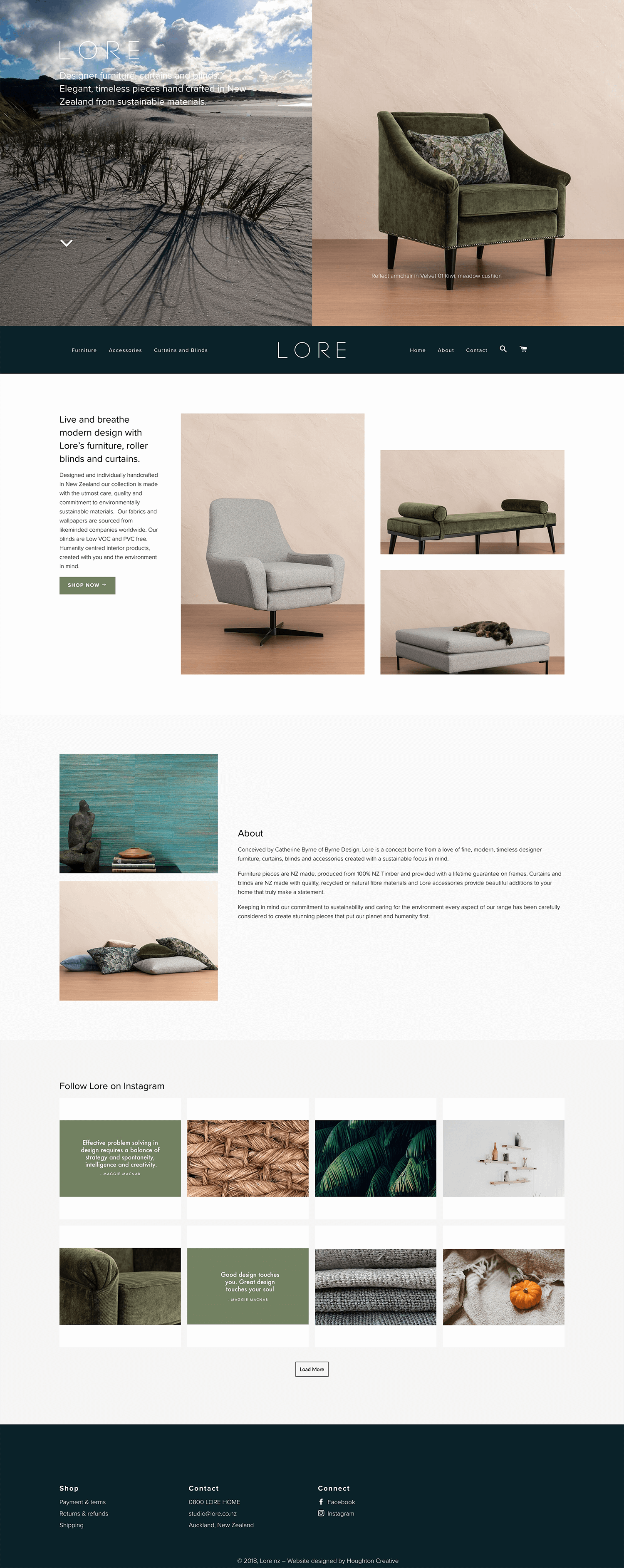 Lore home page