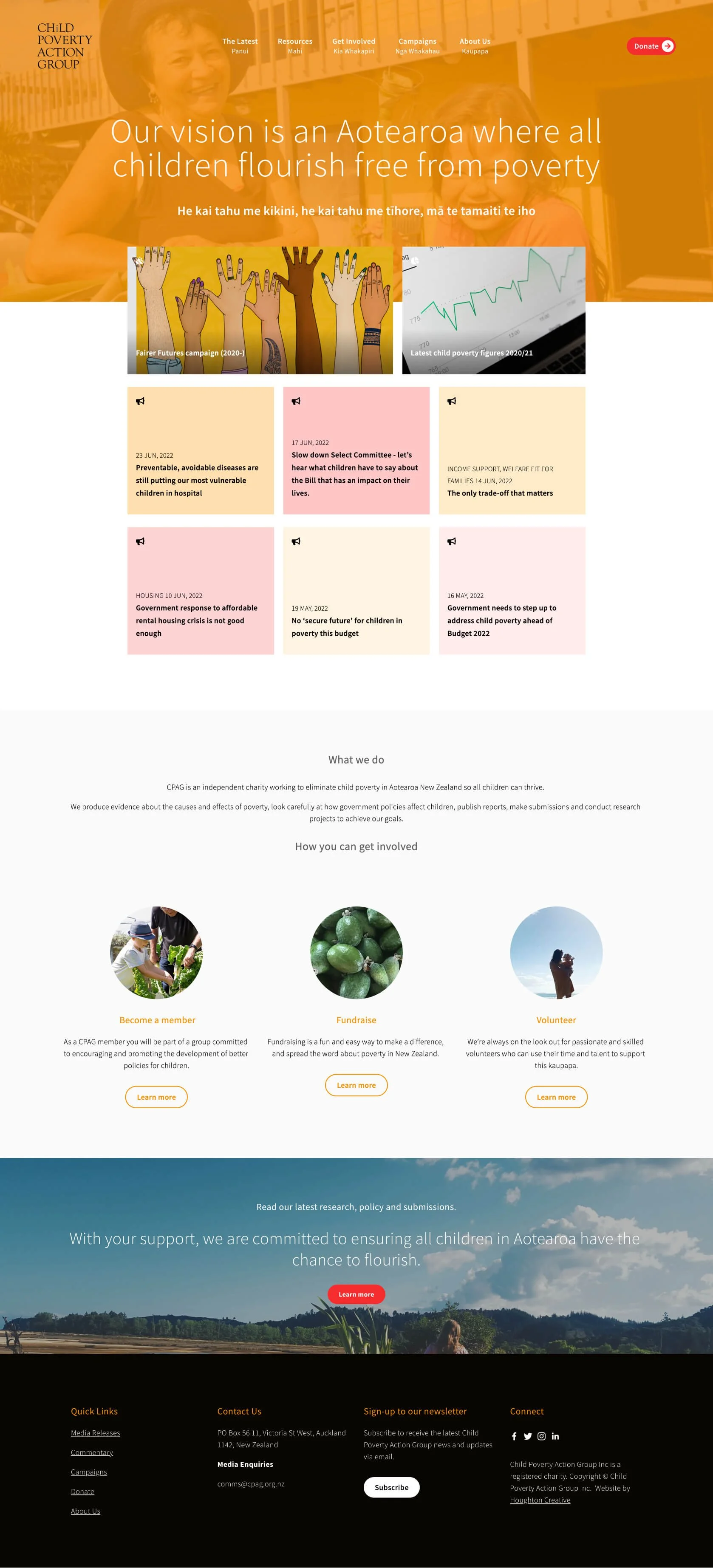 Squarespace website for Child Poverty Action Group