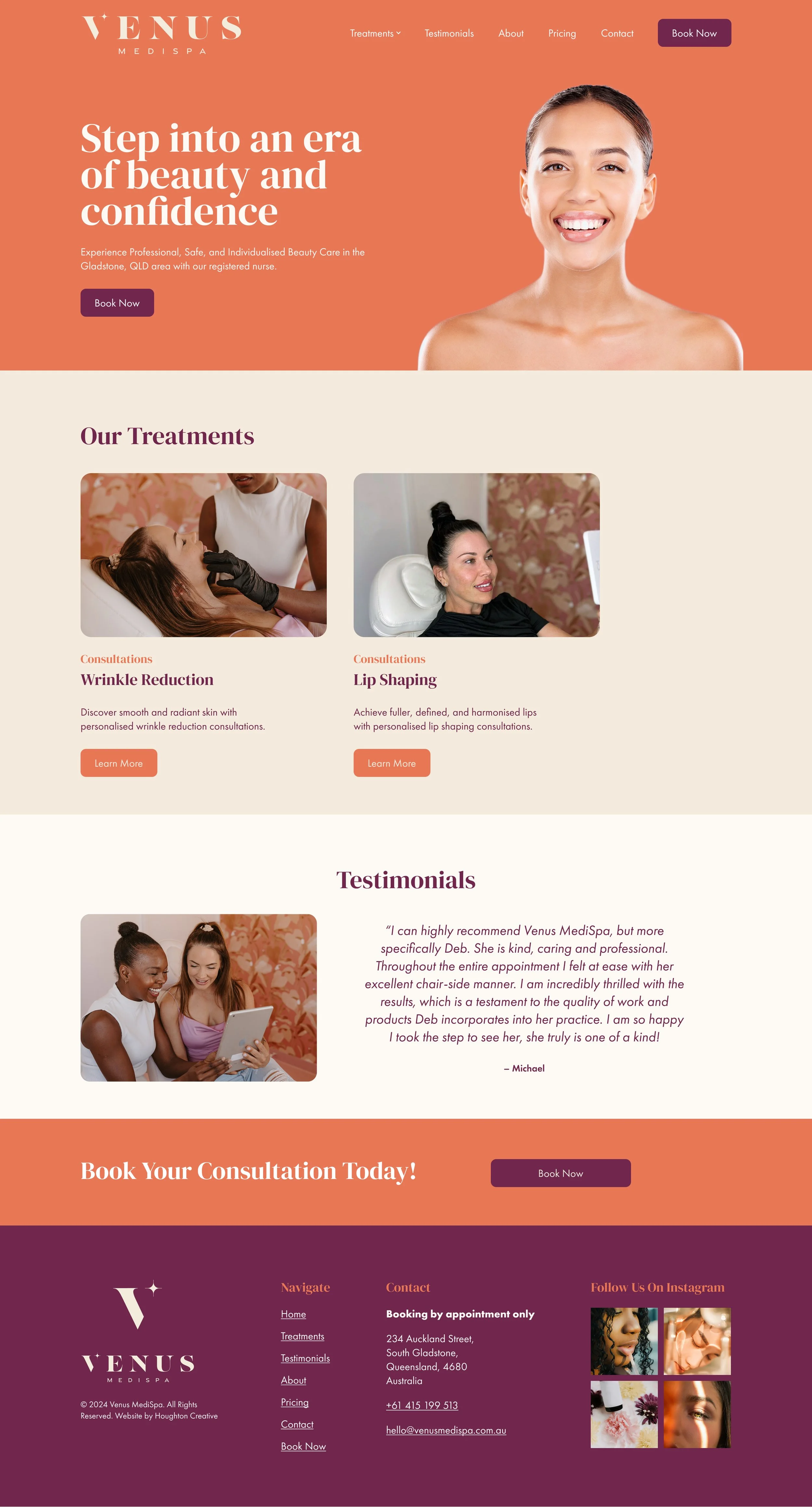 Squarespace website for Venus MediSpa