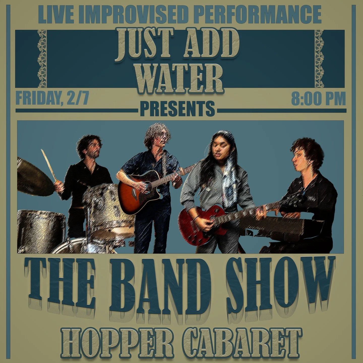 Who&rsquo;s ready to ROCK???? JAW presents, THE BAND SHOW!!!! On Friday, February 7th, at 8pm, JAW will perform musical improv with a band made up of JAW members!! Come to the Hopper Cabaret to see us improvise scenes, beats, chords, lyrics, and melo