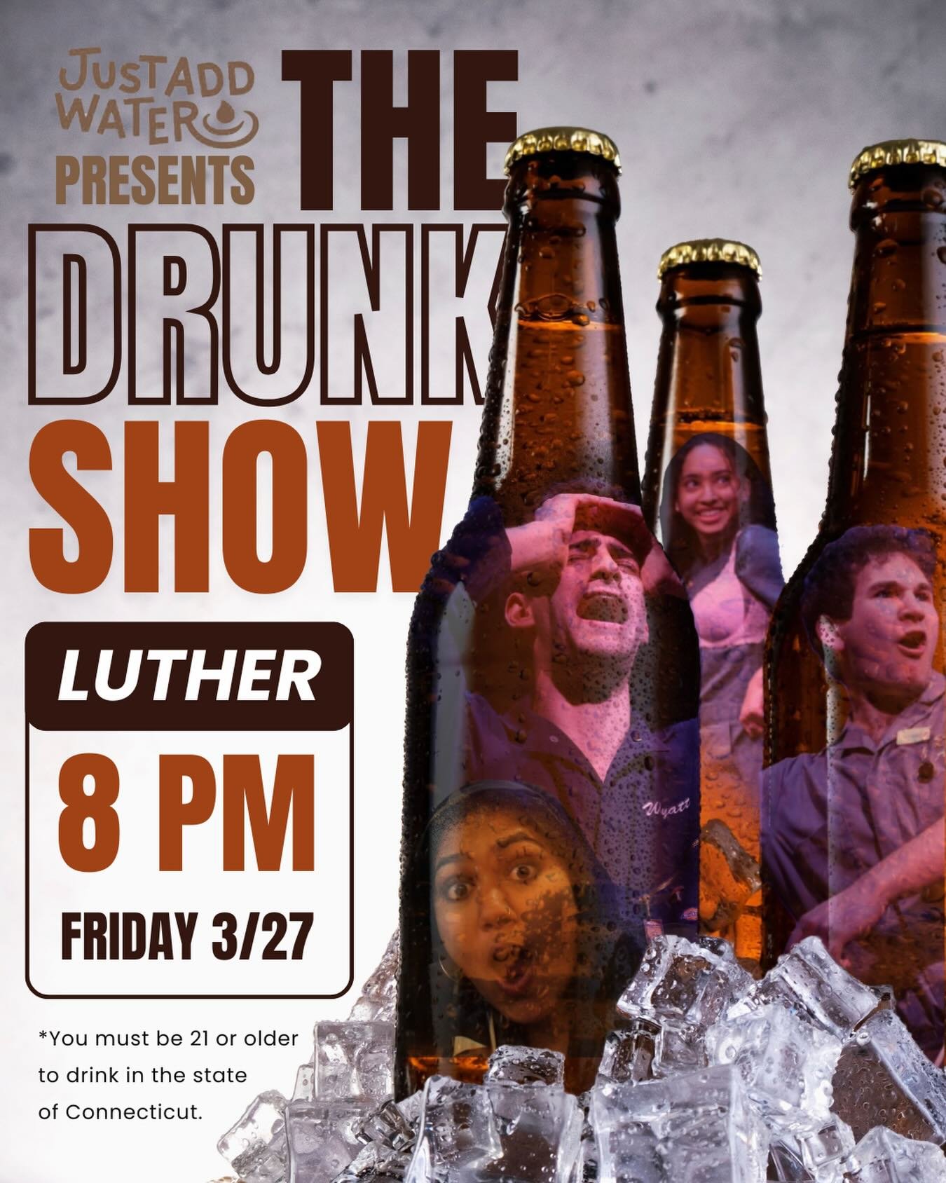 THE DRUNK SHOW HAS ARRIVED! Give JAW a shot this Friday as we down a few. Chaser? I hardly know &lsquo;er.
&mdash;&mdash;&mdash; &mdash;&mdash;&mdash; &mdash;&mdash;&mdash;
💦 THE DRUNK SHOW
🌊 Mar 27, 8 pm, Luther
🎟️ No tickets necessary!