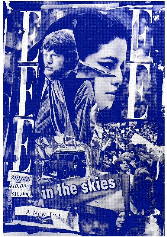 Mick Jagger & Selena Gomez, Blue risograph. 2015.
