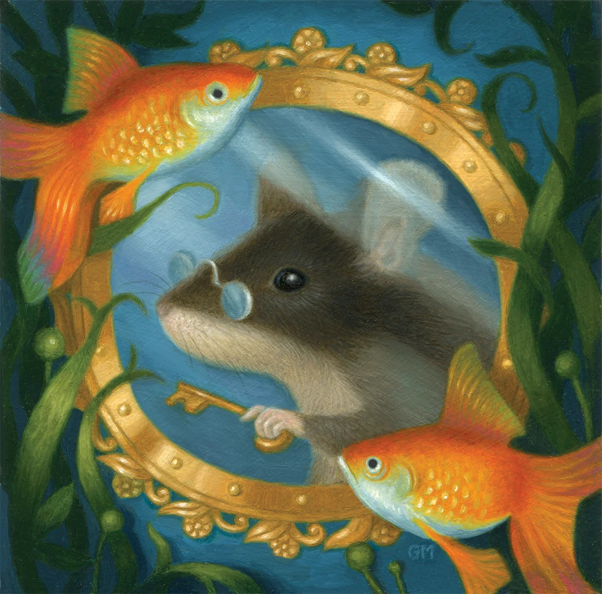     To bravely go where no mouse has gone before! This famous and daring adventurer small in stature, but stout of heart needs no name.  Oil on Panel (4"x4")   SOLD  