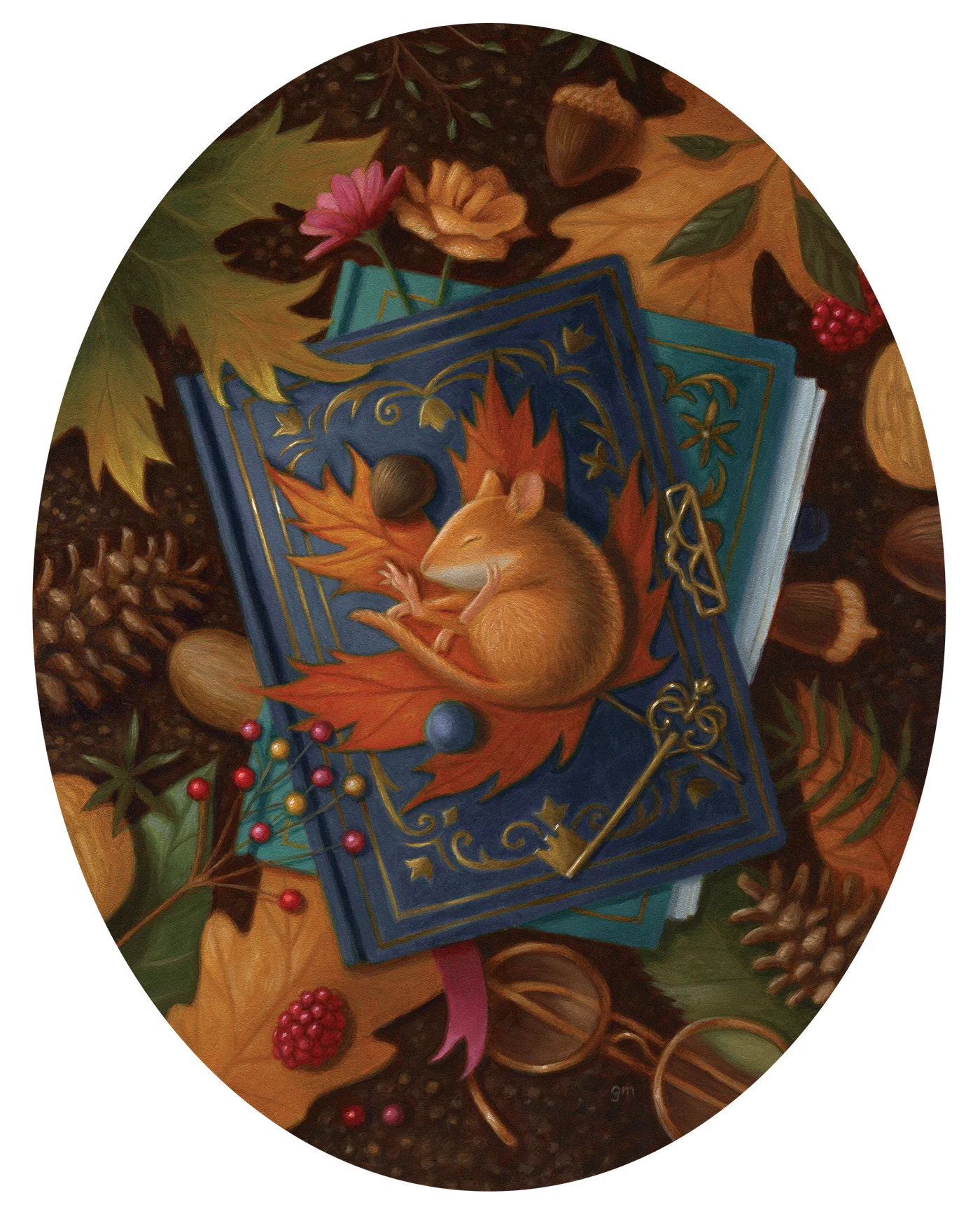  Guarding secrets is a full time job for this littlest of keepers. But where does he go and what does he know? You could ask, but he won’t tell you.   Oil on gesso board panel, 8”x10”    SOLD  
