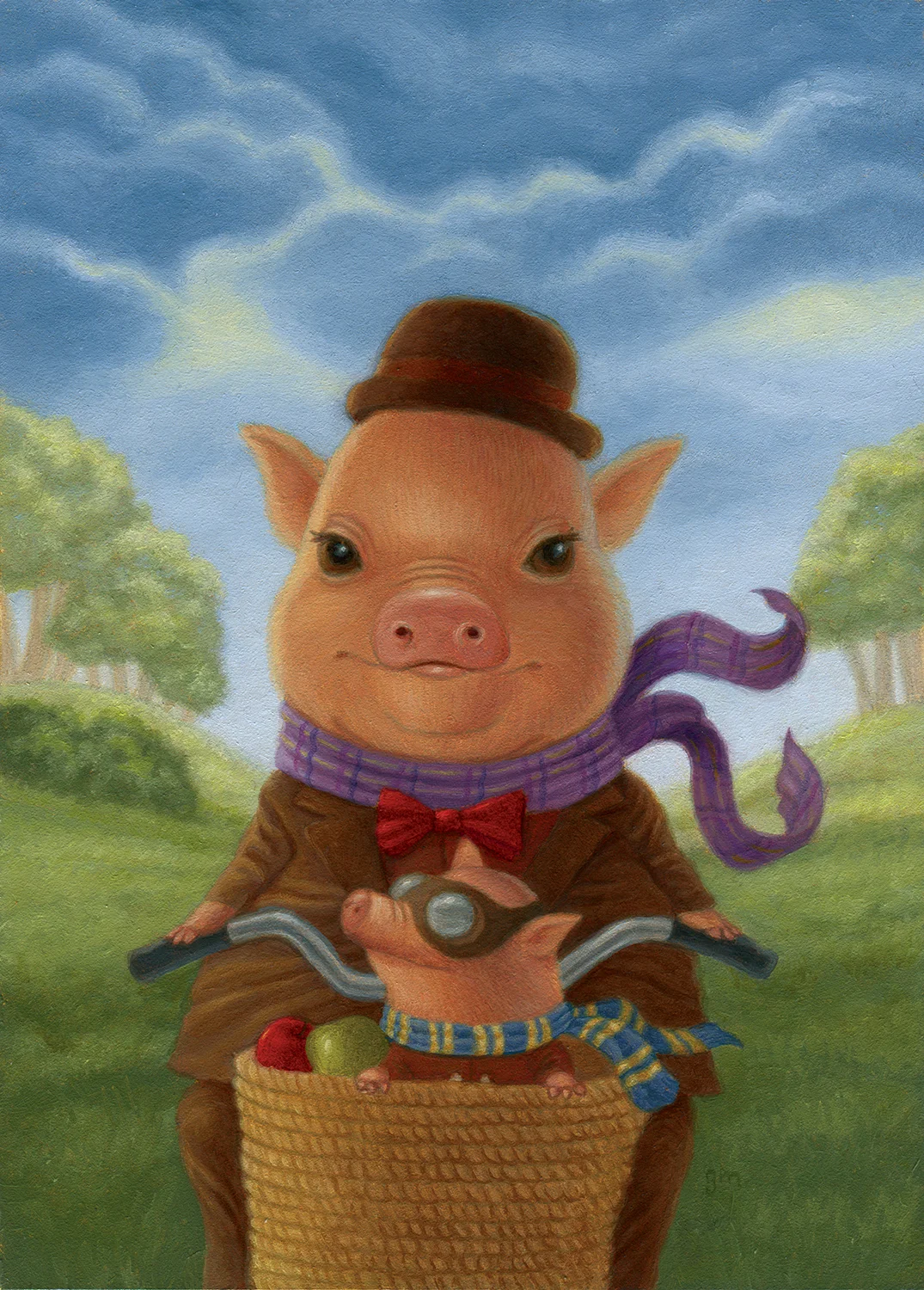  Oil on panel, 5”x7”  Cadwallader and his nephew on the brink of adventure! Who knows what the day will bring?   SOLD  