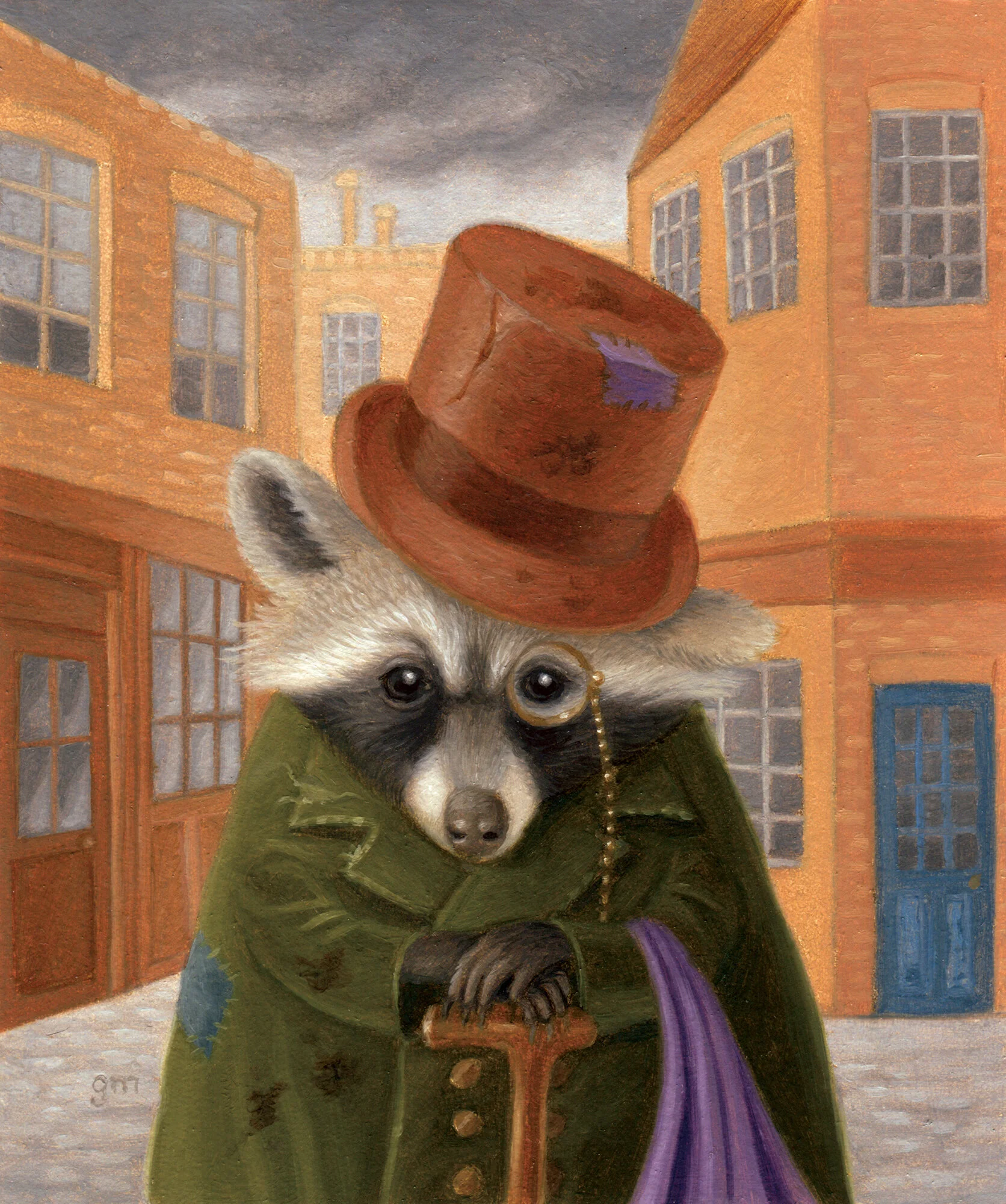  Oil on paper, 4.5"x3.75"    Slick ‘e is, and eye-ble to tyke yer wallet before yer eye-ble to ask where’s the loo!    This painting will be exhibited in Abend Gallery’s 29th Annual Mini Show from Nov. 2nd - Nov. 23rd and available for sale, $250 (framed).     SOLD  