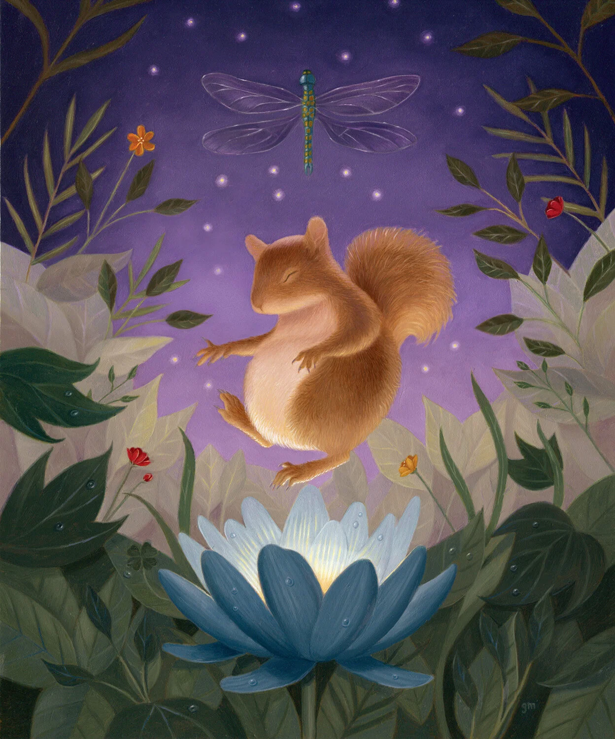  (Oil on Panel, 11”x14”)  In meaningful meditation, this squirrel has tremendous insight.  On view at my solo show, “Enchantment,” at  Haven Gallery  in Northport, NY. October 24th-November 28th 2020.    SOLD  