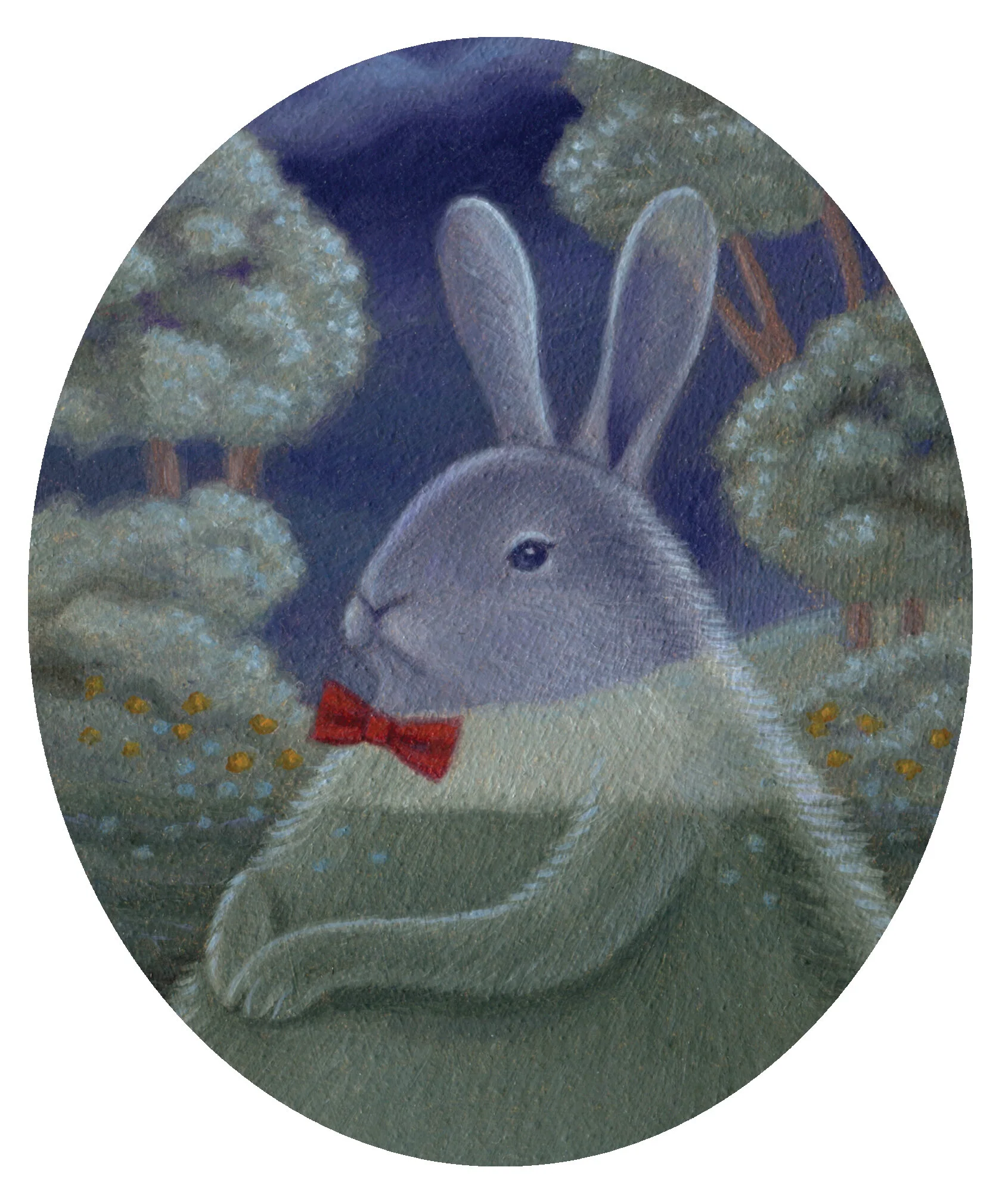  (Oil on Paper, 2.25” 3.125”)  Hector used to enjoy carrot flavored custard tarts.   On view at my solo show, “Enchantment,” at  Haven Gallery  in Northport, NY. October 24th-November 28th 2020.      SOLD  