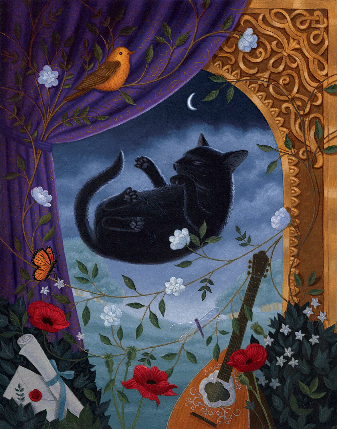  (Oil on panel, 11” x 14”)  There is a place she knows in her dreams, where the melody of her noble heart plays on strings.   On view at my solo show, “Enchantment,” at  Haven Gallery  in Northport, NY. October 24th-November 28th 2020.    For inquiries, contact info@havenartgallery.com.  