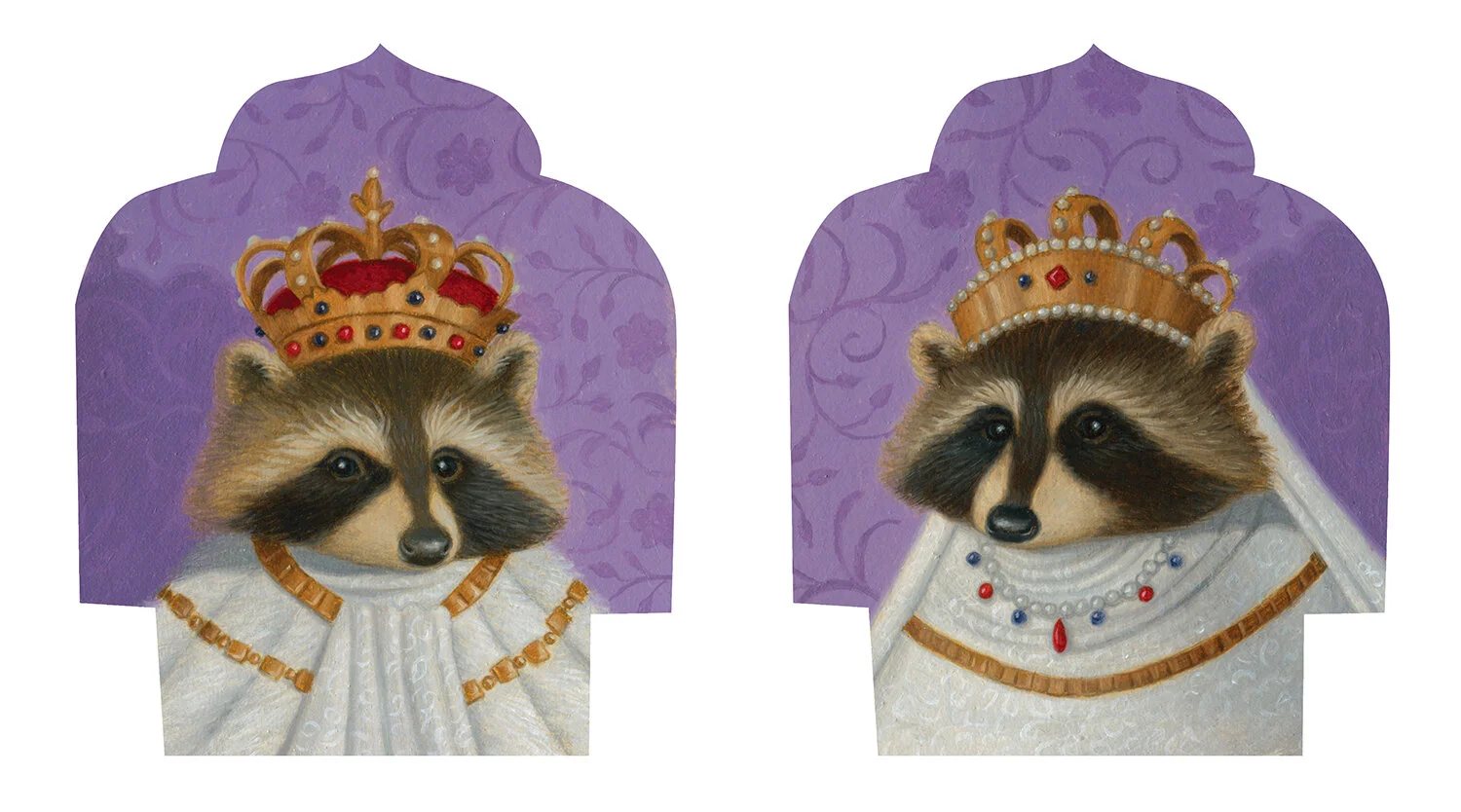  (Oil on Paper, 5”x6.5”)  Their most Royal Majesties captured on their wedding day.    On view at my solo show, “Enchantment,” at  Haven Gallery  in Northport, NY. October 24th-November 28th 2020.      SOLD  