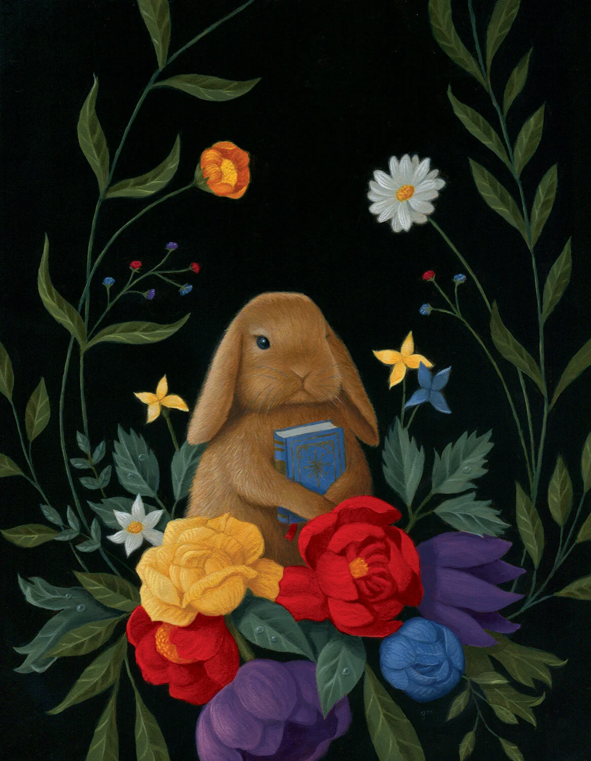  8"x10", Oil on Panel   A book of charms, or book of prose, she brings it absolutely everywhere she goes.   Currently on exhibit at  Abend Gallery’s 30th Annual Holiday Miniatures Show.     Sold  