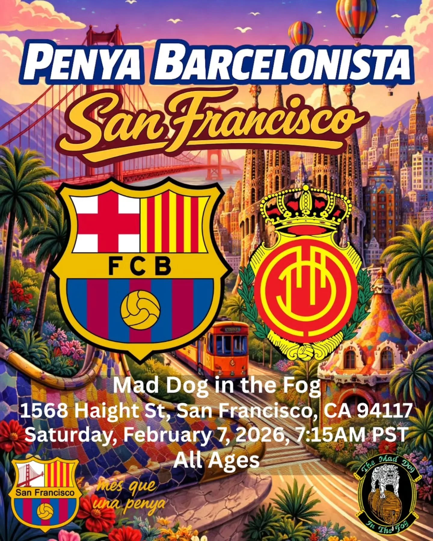 Bay Area Cul&eacute;s, 🌉 🔵🔴

FC Barcelona is back on the pitch as we take on Mallorca, and it&rsquo;s time to keep the momentum going!

Whether you&rsquo;ve been to every match or this is your first one with us, come join us and be part of the PBS