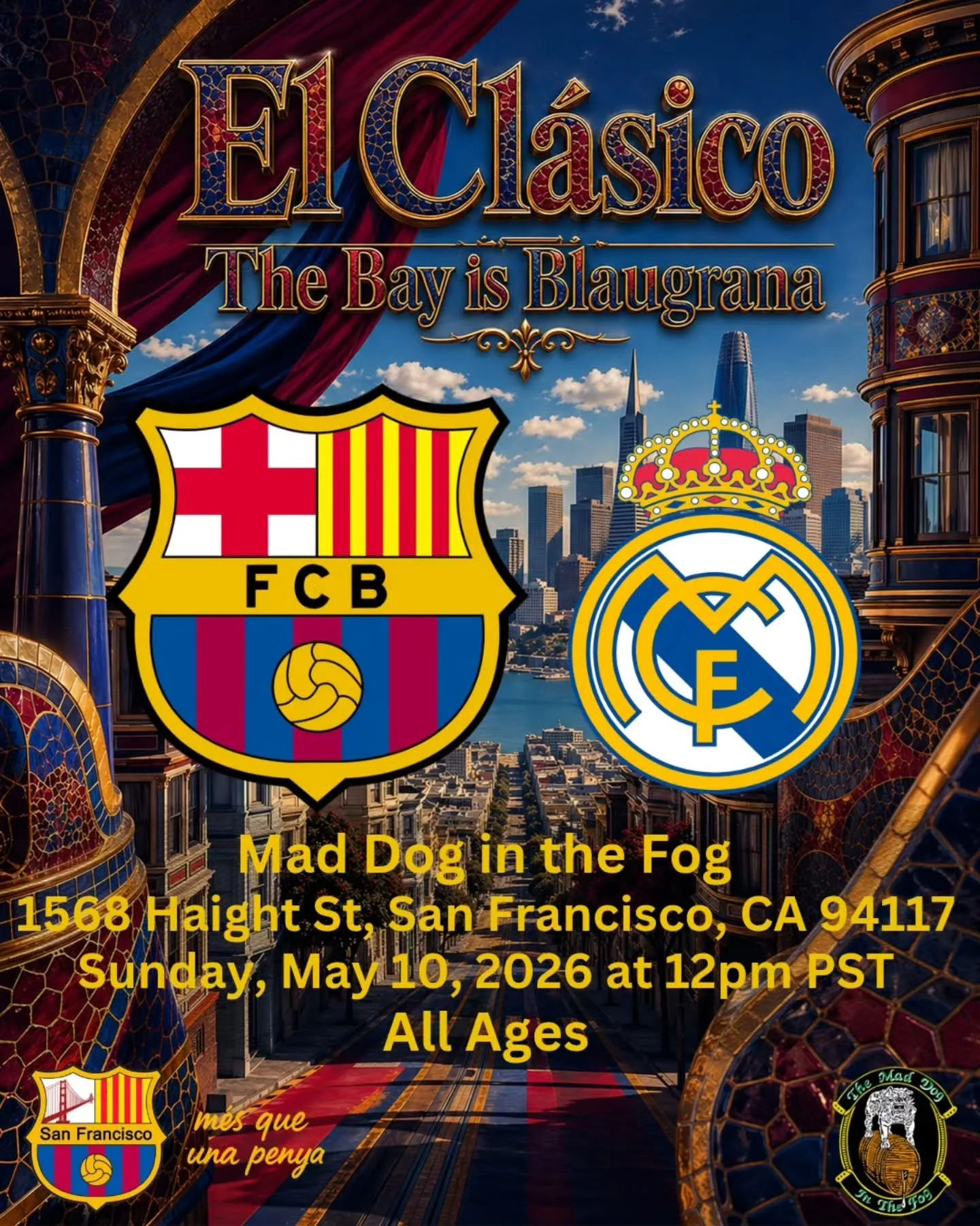 THE BAY IS BLAUGRANA
🌉🔵🔴🔵🔴

El Cl&aacute;sico is here, and PBSF is bringing the passion, the chants, and the Blaugrana energy!

Join your official FC Barcelona supporters club in the Bay Area for an electric El Cl&aacute;sico watch party. Come r