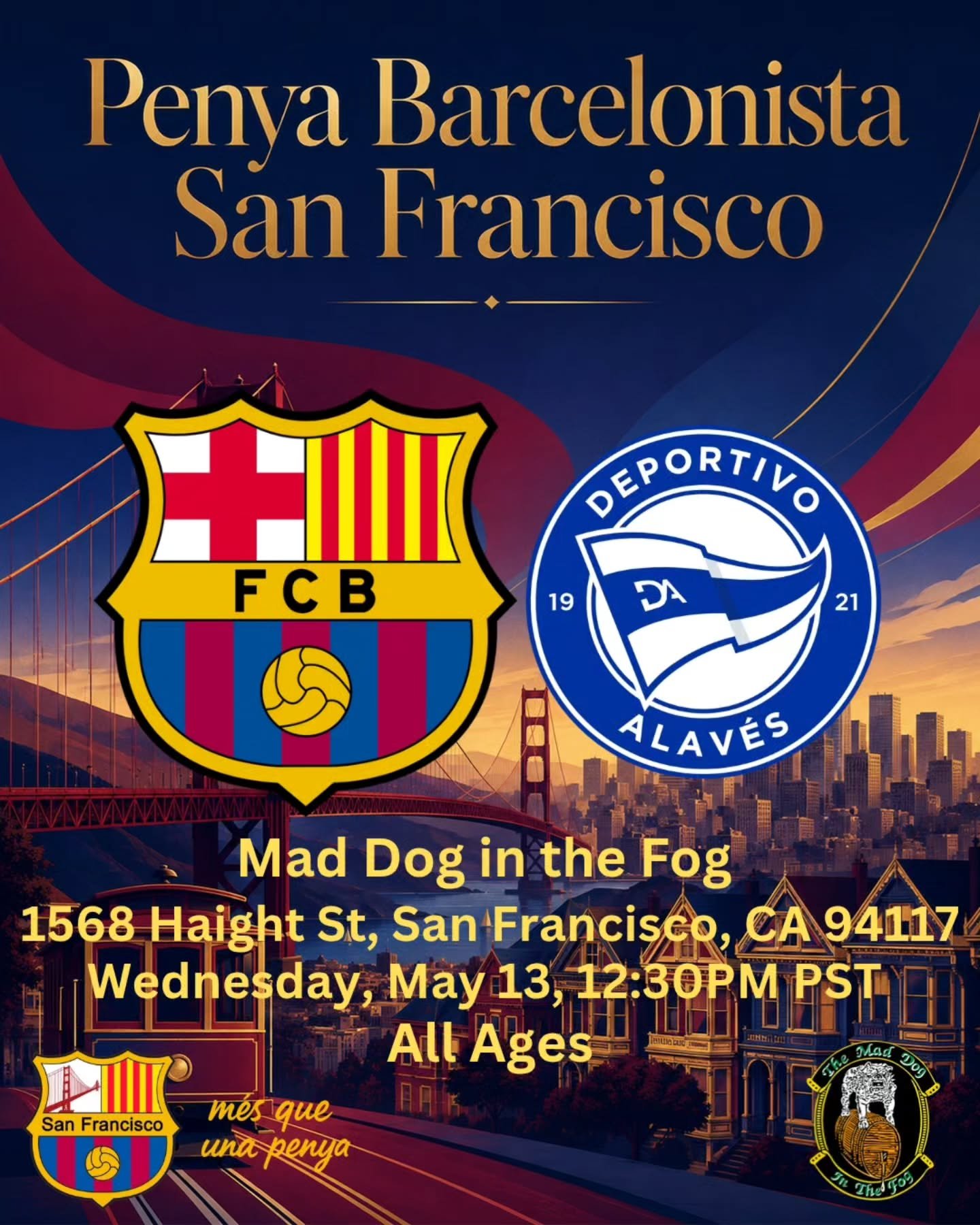 Campeones Campeones, Ole Ole Ole!!
🏆 🌉 💙❤️💙❤️

Bar&ccedil;a are back in action this Wednesday against Deportivo Alav&eacute;s, and PBSF is ready to bring the Blaugrana energy once again 💙❤️

La Liga is secured, history has been made, but the sea