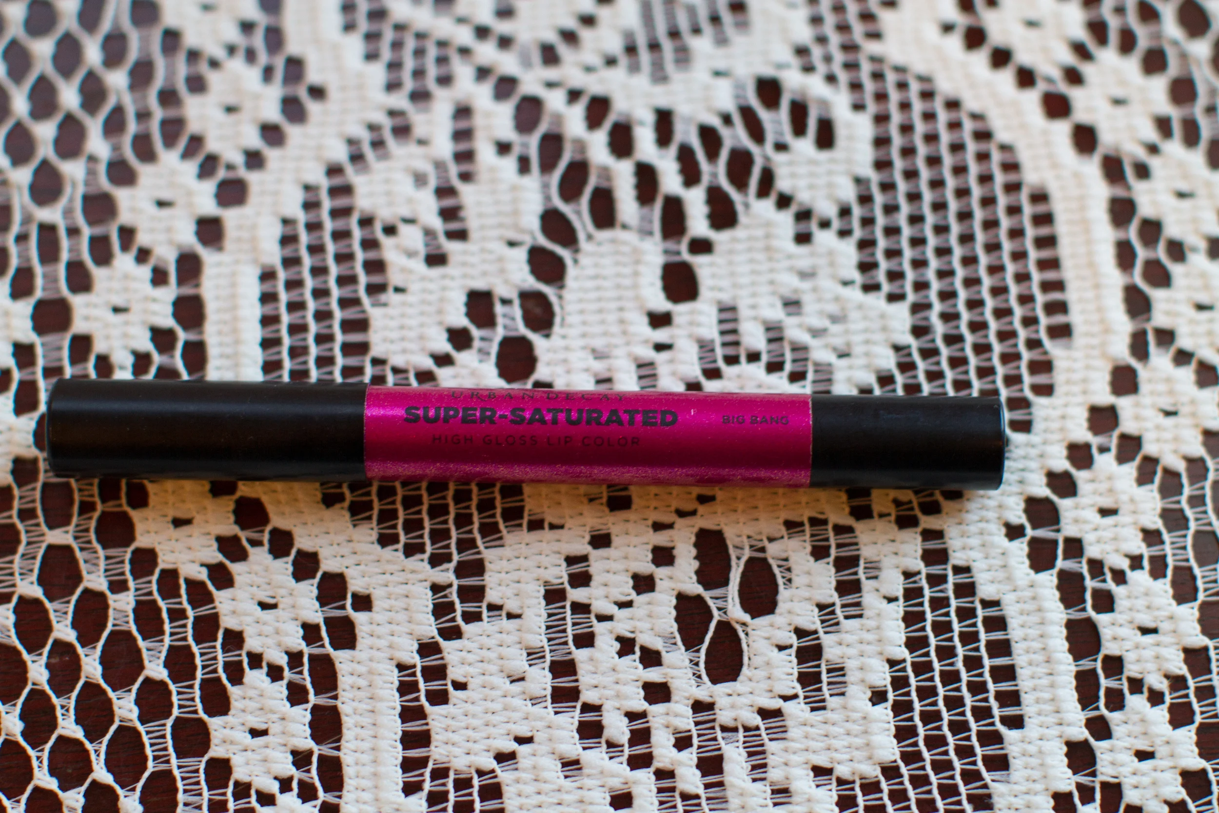 To finish it off I used the Urban Decay lip color in Big Bang. This is such a fun bright color! Perfect for New Years! 