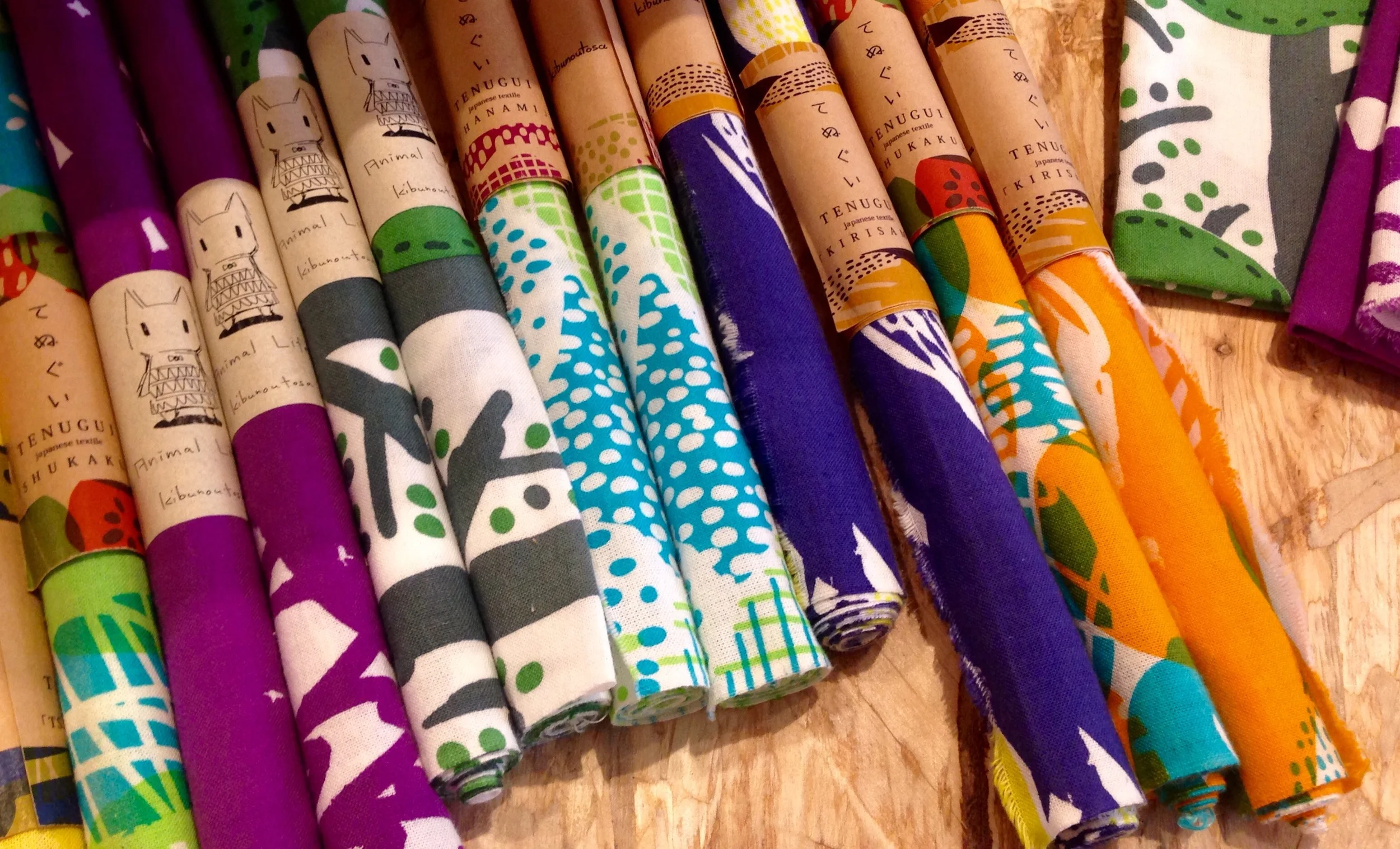 There is also a gallery space for all crafters to sell their work! - colourful furoshikis!