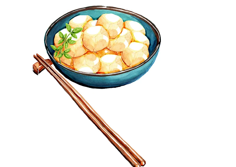 Satoimo (Boiled Sweet Yam Balls)