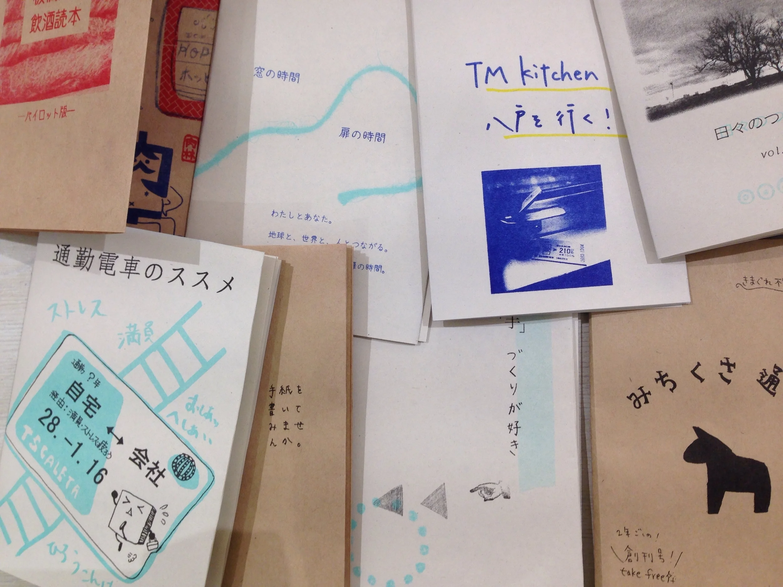 Lots of different fresh new zines from everyone in class!