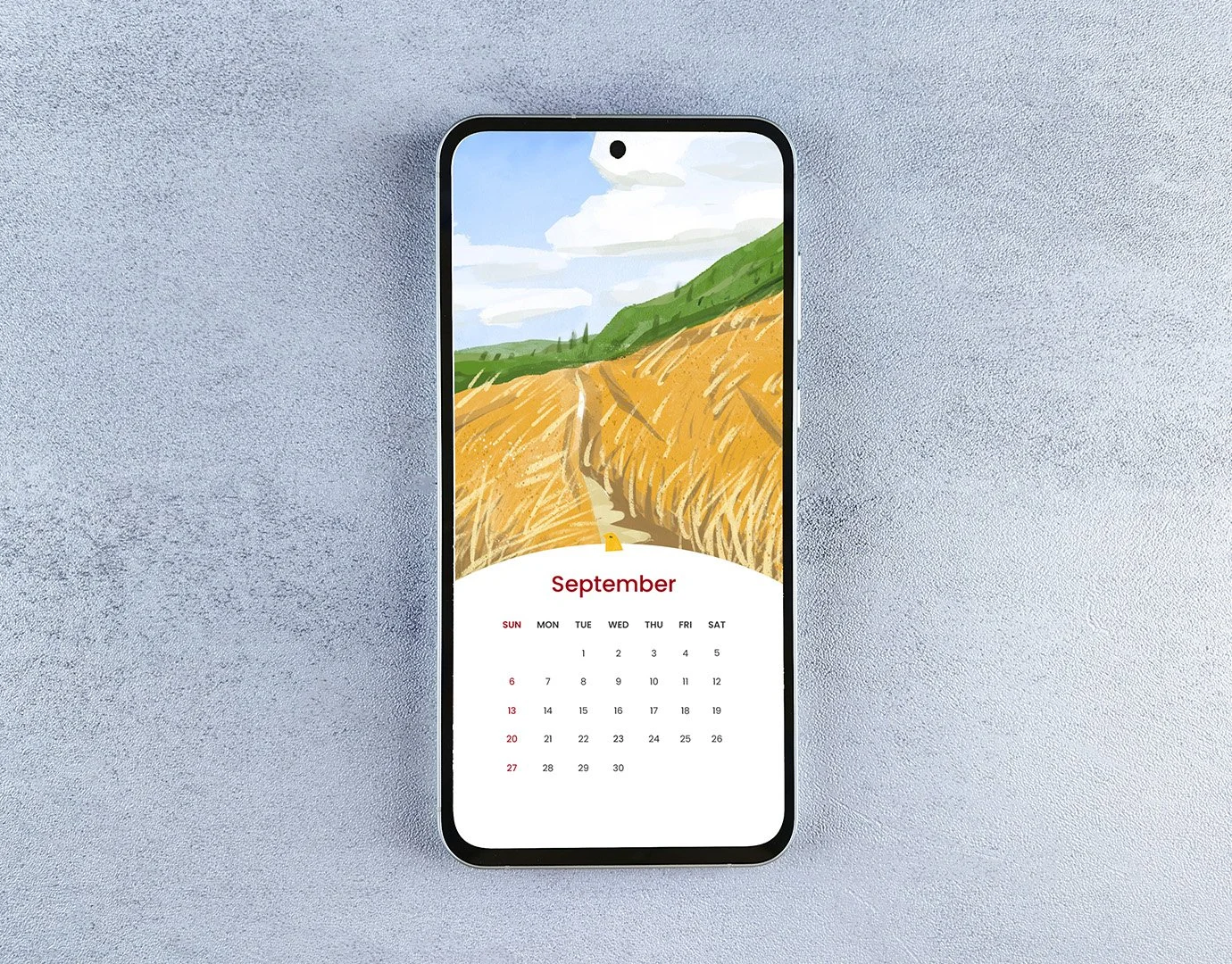 September 2026 Digital Calendar Wallpaper (Smartphone & Desktop)