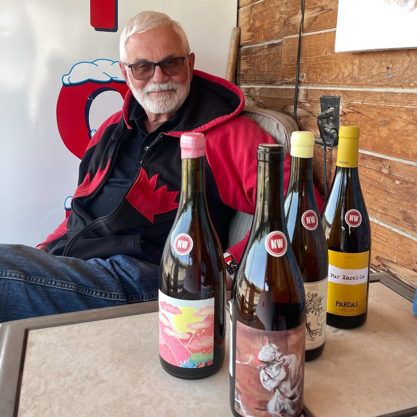 we&rsquo;re &ldquo;working&rdquo; today 
*Arthur admiring some Noble Wine hidden gems*