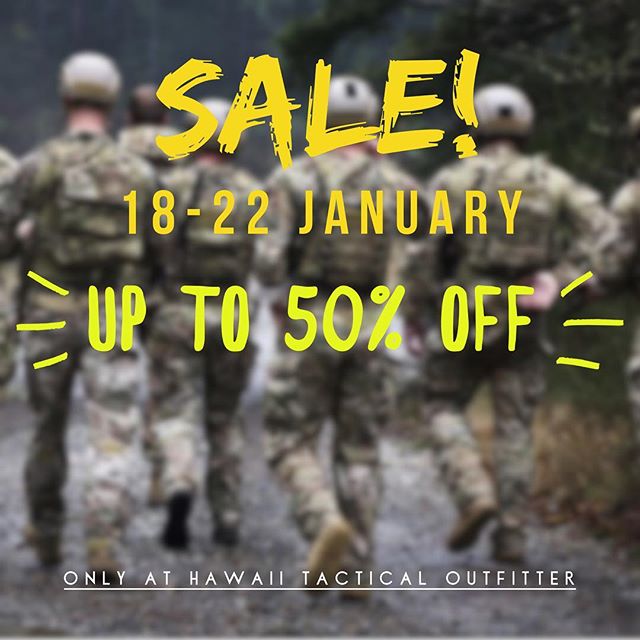 As we get ready for another great year we’re revamping things for 2019! This means we need to revamp and get ready for bigger and better things. Come this weekend and get great gear for unbelievable prices...each day different items will be discounted at different levels so come check it out and stay tuned for more 2019 news! #sale #newyearsresolutions #hawaiilife #hawaiitactical