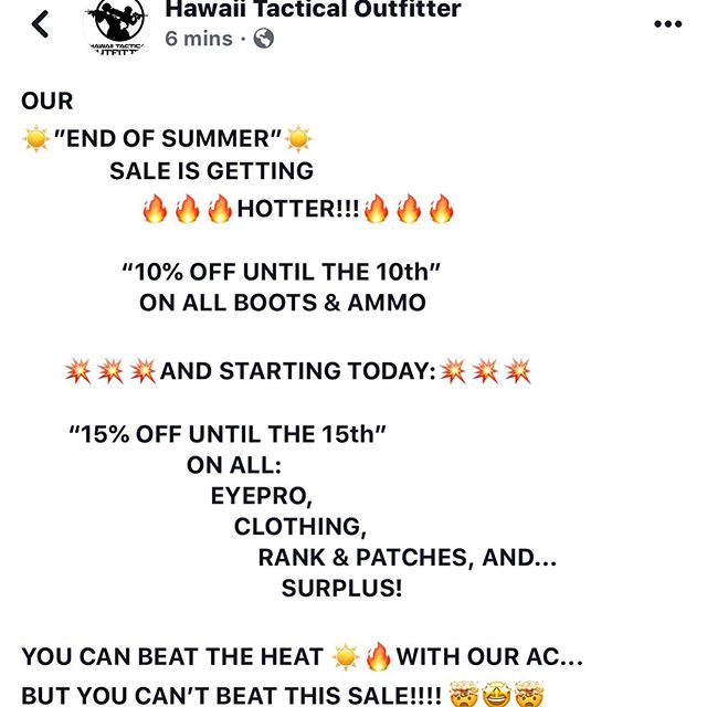 ๐ฅโ๏ธ๐๐๐โ๏ธ๐ฅ
#hawaiitacticaloutfitter
#hawaiitactical