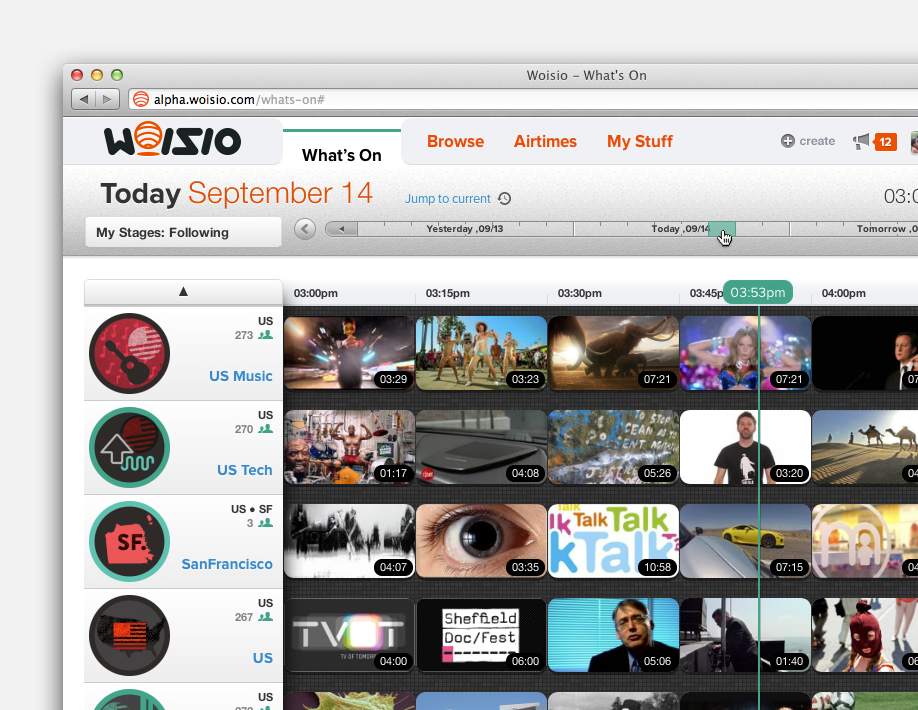 Woisio onboards new users to follow their interests and creates a personalized guide line-up.