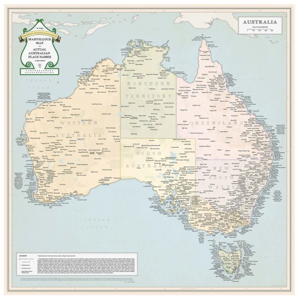 Traditional Place Names Australia Map St&G's Marvellous Map Of Actual Australian Place Names — Marvellous Maps