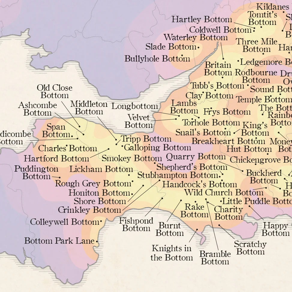 STG’s Rather Cheeky Map of Great British Bottoms — Marvellous Maps
